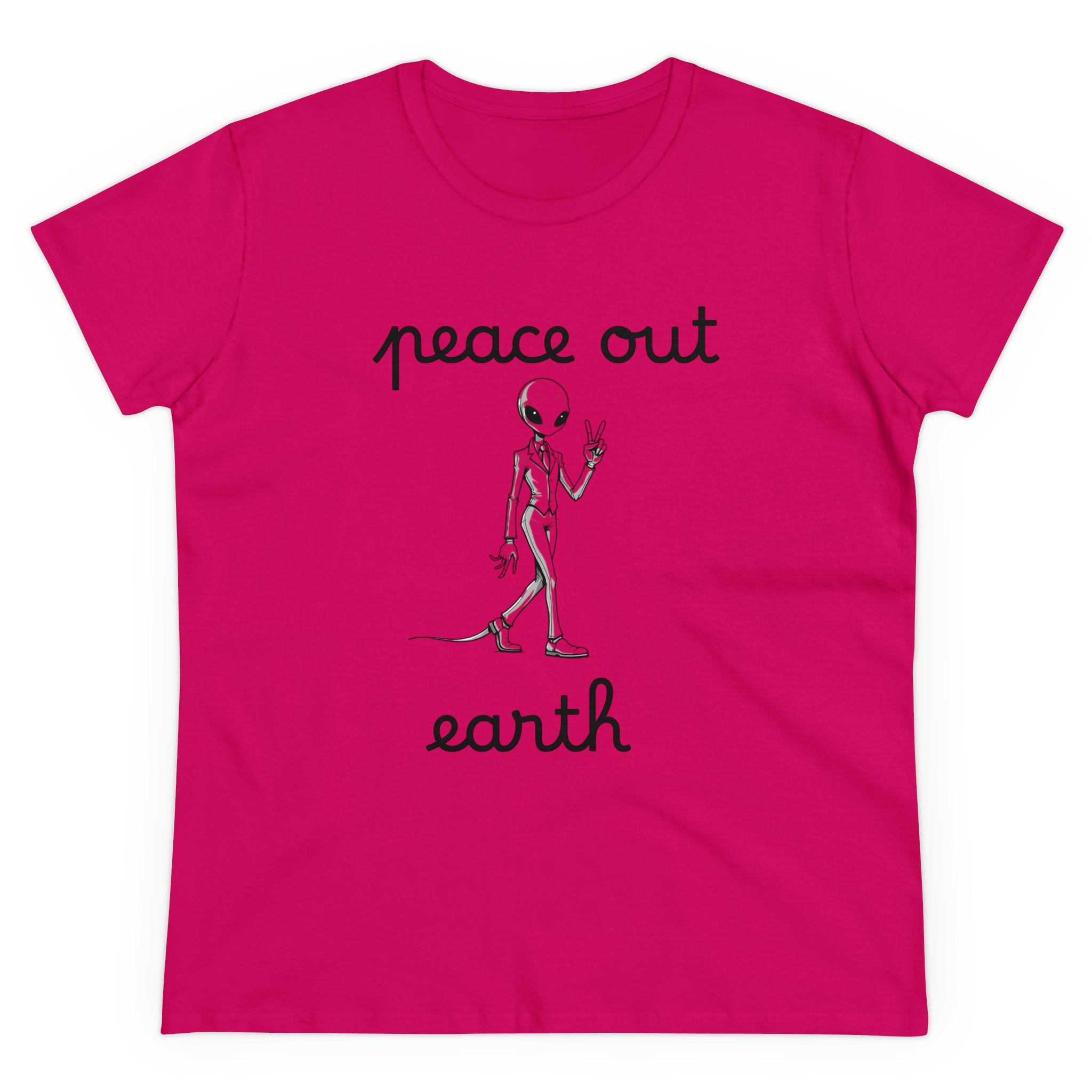T-Shirt, Peace Out Earth design, Women's Graphic Tee, Casual Shirt, Soft Cotton Top, Boho Style Clothing