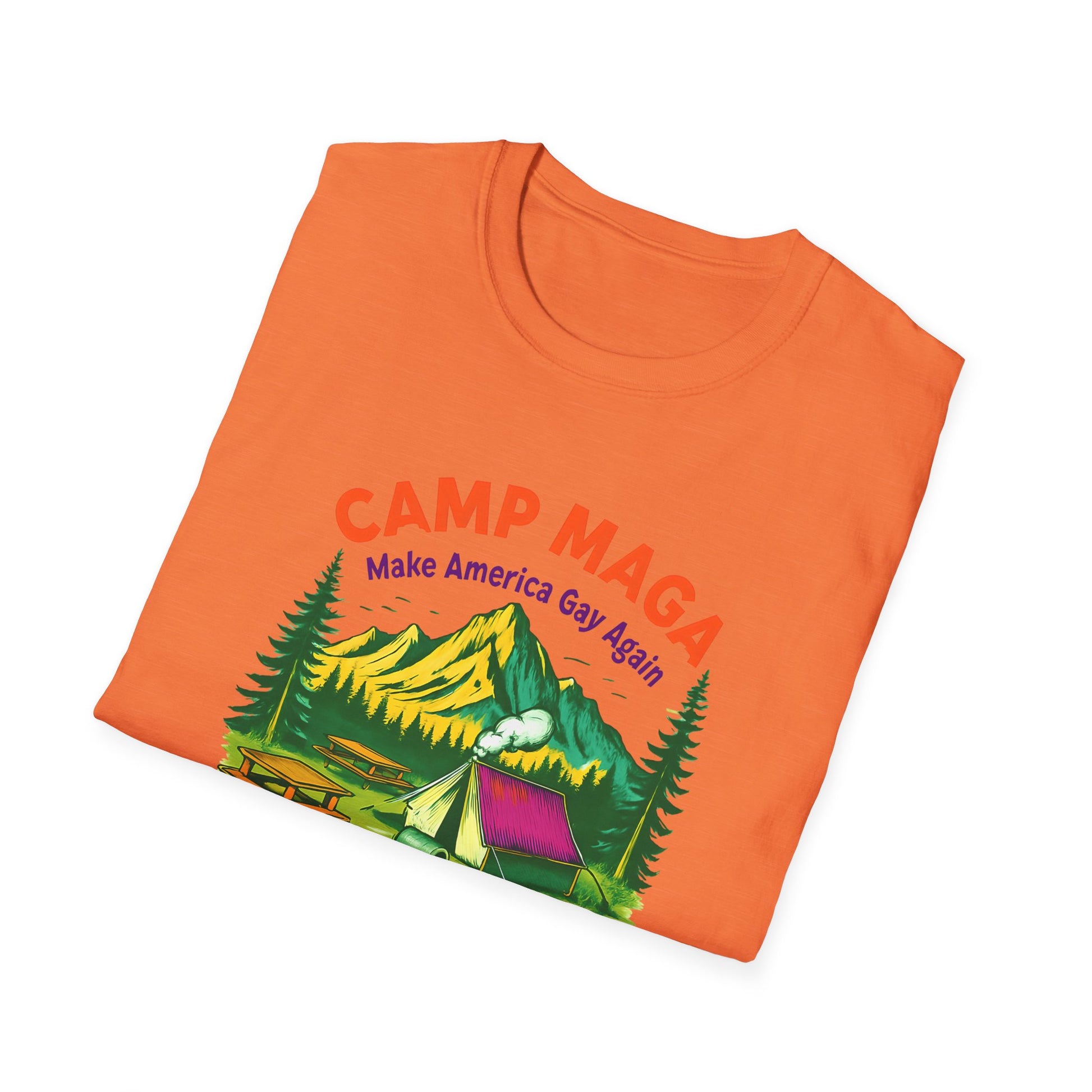 Camp MAGA Unisex make America gay again carnival Softstyle T-Shirt - Make America Gay Again, LGBTQ Pride Shirt, Camping Tee, Gift for [...]