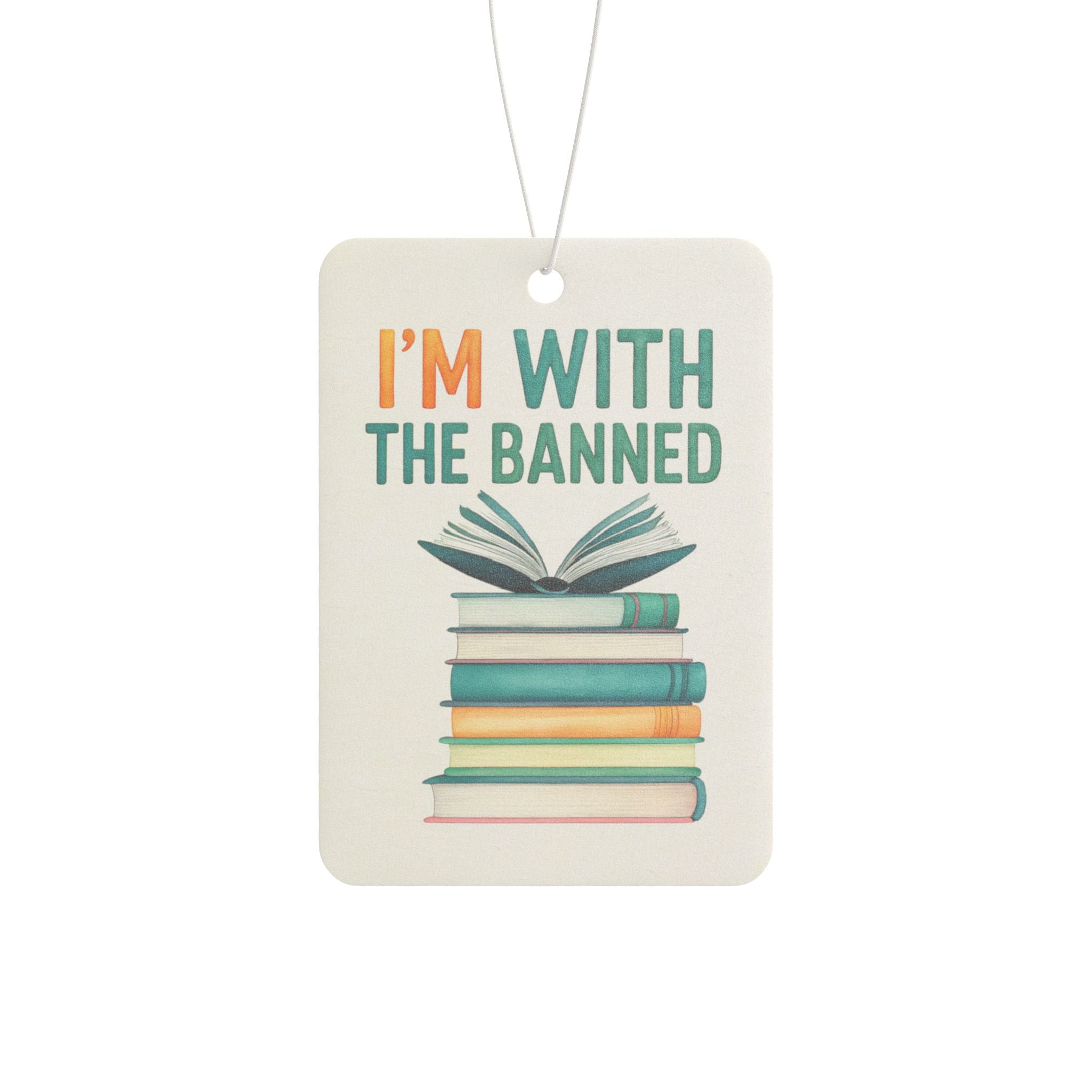 Car Air Freshener — “I’m With The Banned” Book-Lover Scent Tag