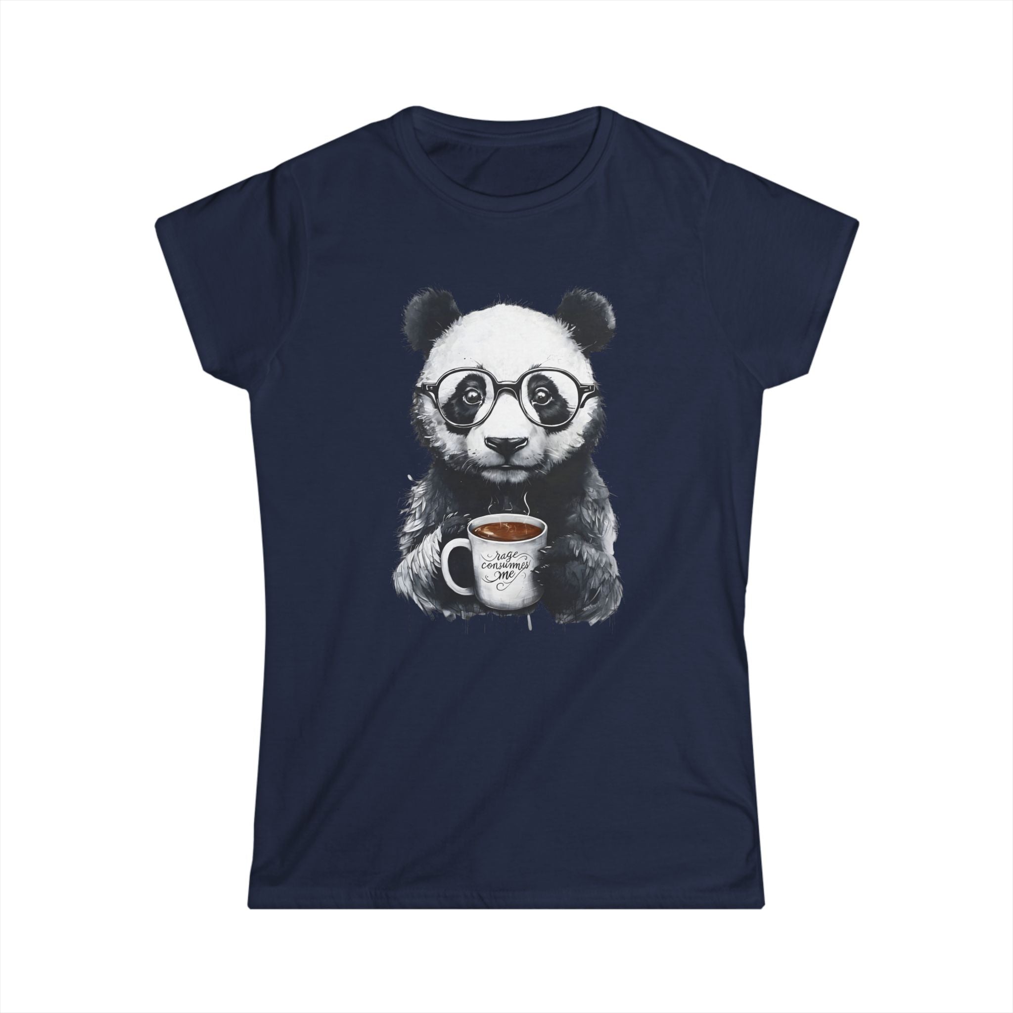 Rage consumes me panda T-Shirt, Women's Graphic Tee, Softstyle Top, Cute Animal Shirt, Funny Panda Gift