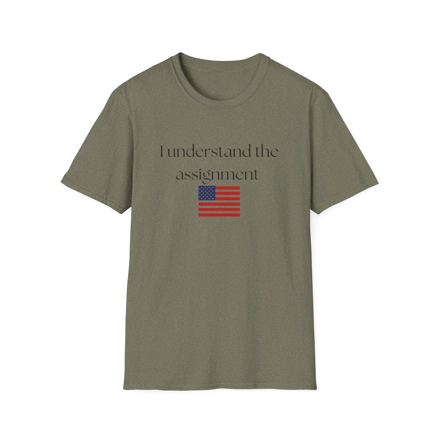 I understand the assignment and flag Unisex Softstyle T-Shirt