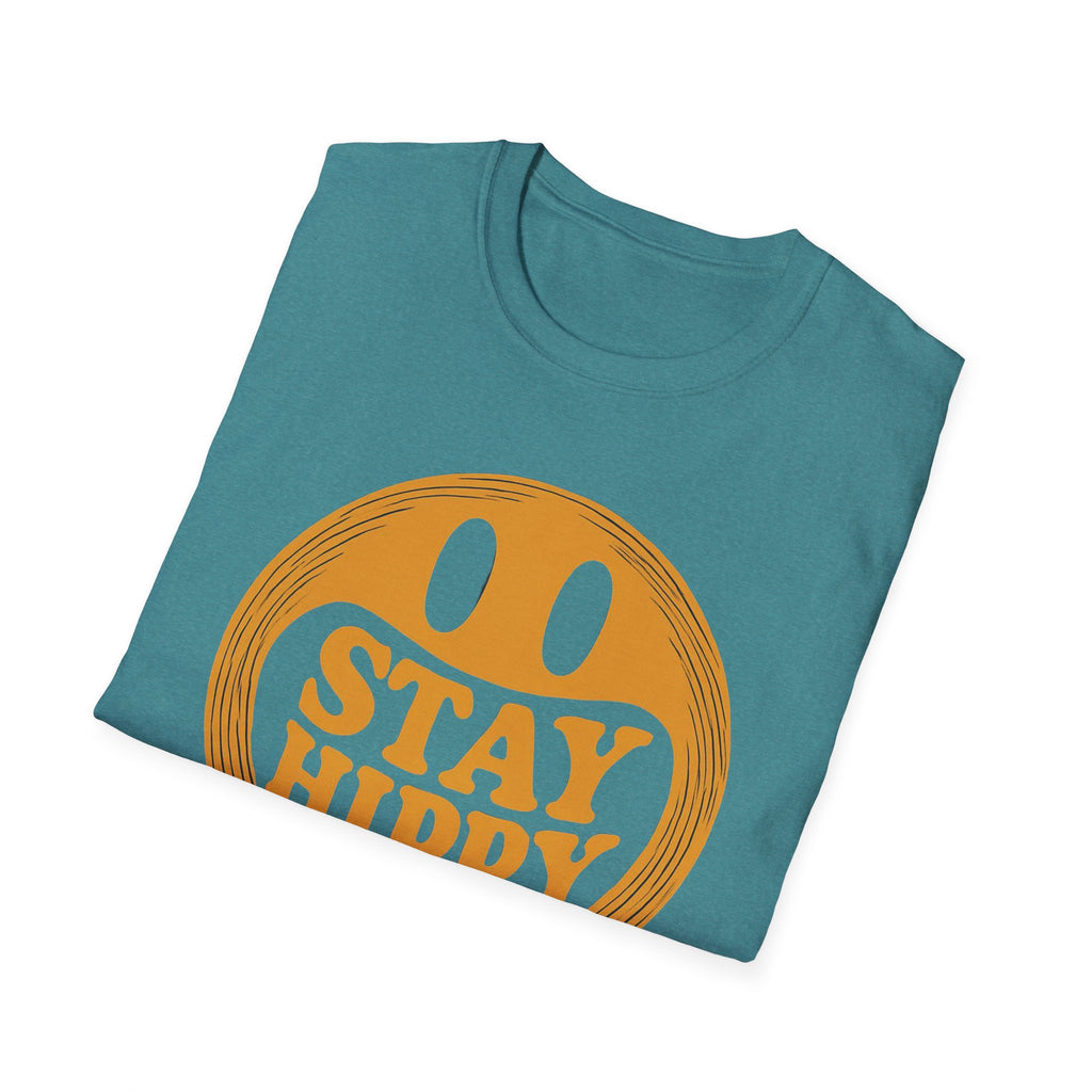 Stay Hippy Stay Happy Unisex T-Shirt, Hippie Graphic Tee, Positive Vibes Shirt, Bohemian Clothing, Festival Attire boho