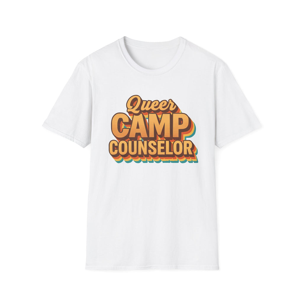 Queer Camp Counselor T-Shirt, LGBTQ Pride Tee, Rainbow Graphic Shirt, Summer Camp Theme Top, Gender Neutral Clothing Ptown carnival