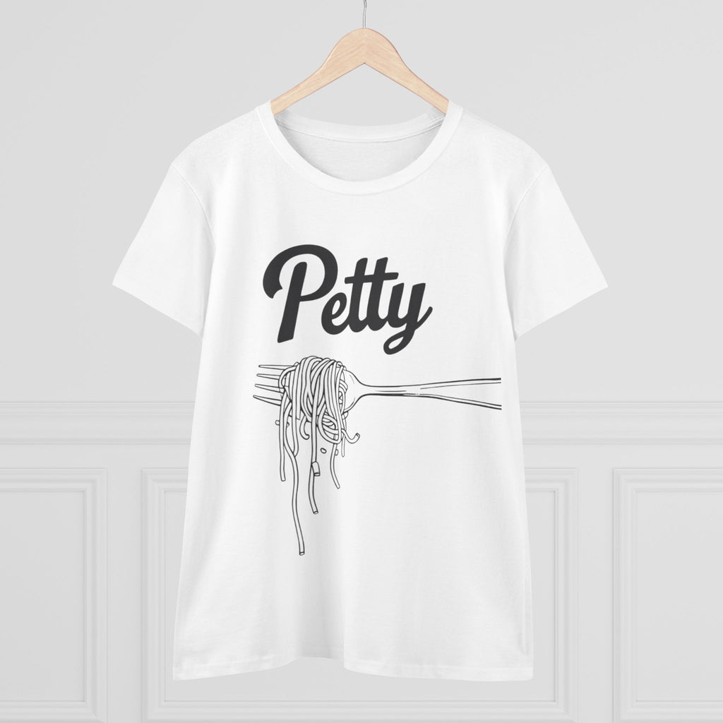 Petty spaghetti Women's Cotton Tee, Funny Graphic Tee, Casual Shirt, Gift for Foodies, Birthday Gift, Quirky Apparel gift for her