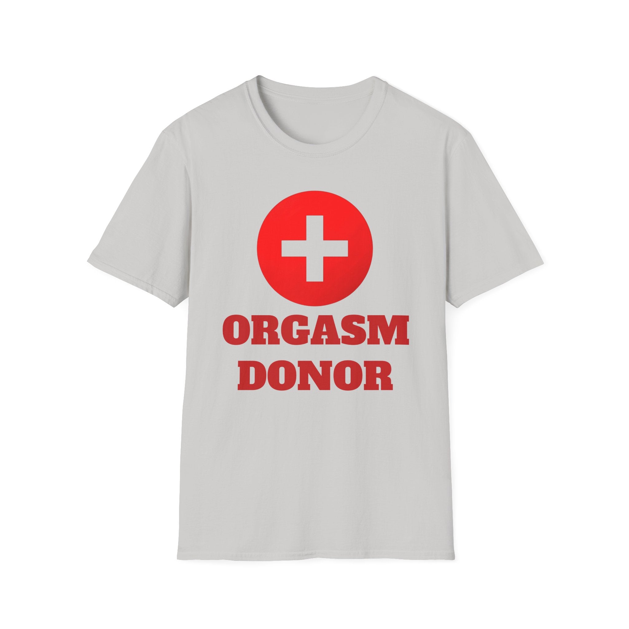 Funny Orgasm Donor Red Cross Unisex T-Shirt, Saving Lives Tee, Humorous Graphic Shirt, Naughty Gag Gift, Hilarious Adult Tee