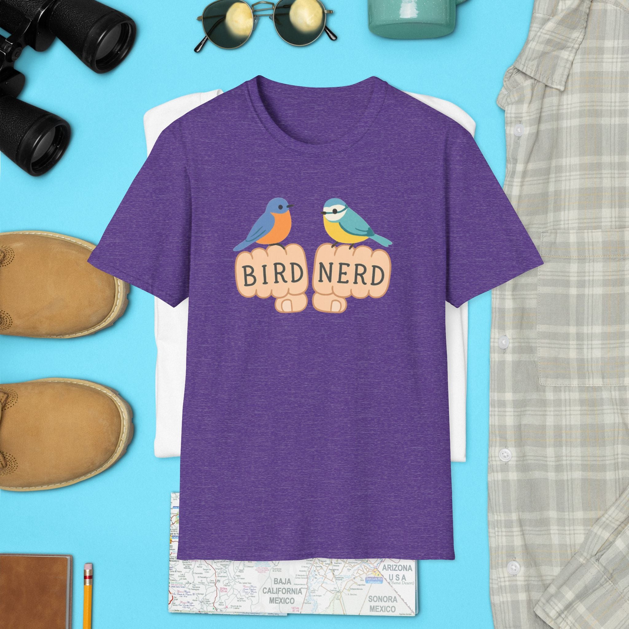 Bird Nerd Unisex Softstyle T-Shirt, Perfect for Bird Lovers, Nature Enthusiasts, Gift for Birdwatchers, Casual Wear,  Apparel bird gift