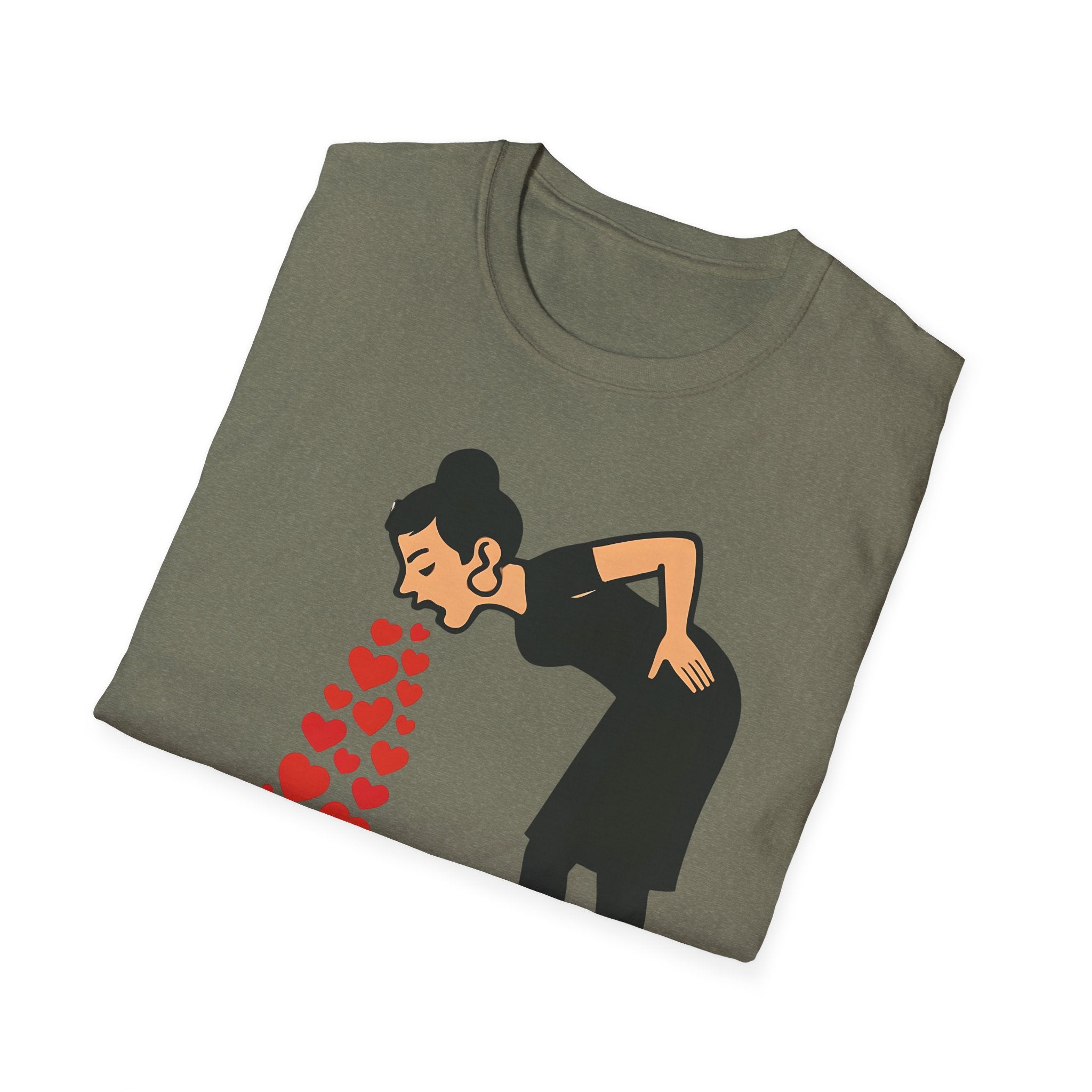 Vomiting Hearts T-Shirt, Anti Valentines Day Shirt, Art Girl Funny Love Humor gift , Sarcastic Romance Top, Dark Humor Graphic Shirt Unisex