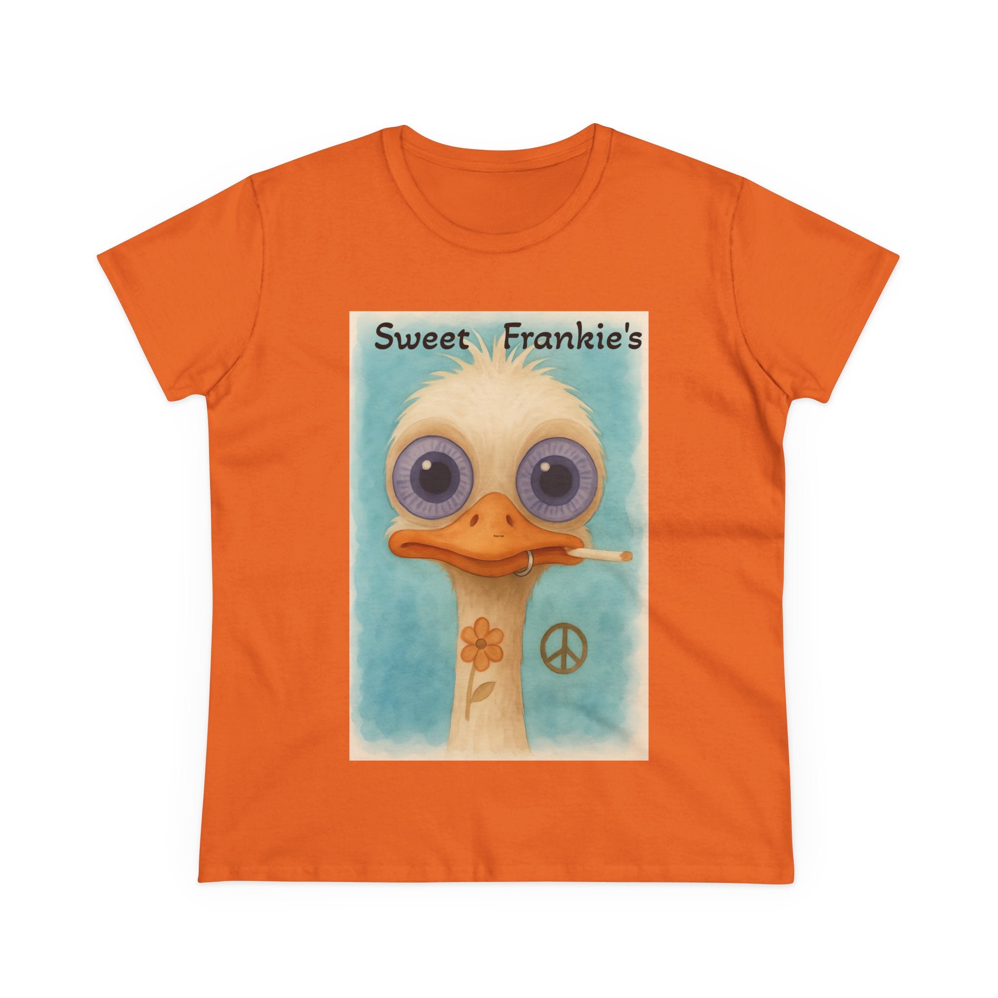 T-Shirt, Sweet Frankies Ostrich Graphic Tee, Funny Tee, Women's Graphic Shirt, Gift for Her, Women's Cotton Shirt social justice wear
