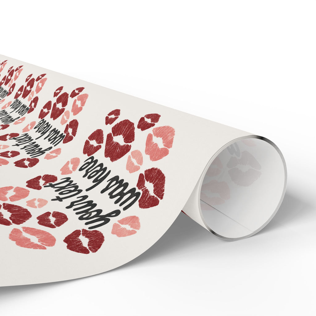 Personalized Any Name Kiss Print Wrapping Paper - Romantic Gift Wrap for Valentine's Day & Special Occasions grandparents aunts gifts for him