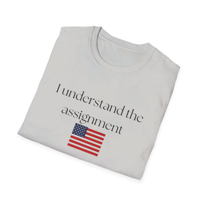 I understand the assignment and flag Unisex Softstyle T-Shirt