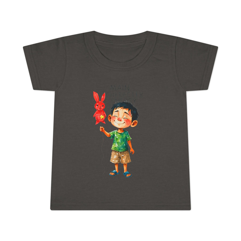 Main Character Energy boys Playful Toddler T-Shirt with Bunny Cute Kids Tee, Fun Spring Outfit, Perfect Birthday Gift,  Adventure Wear