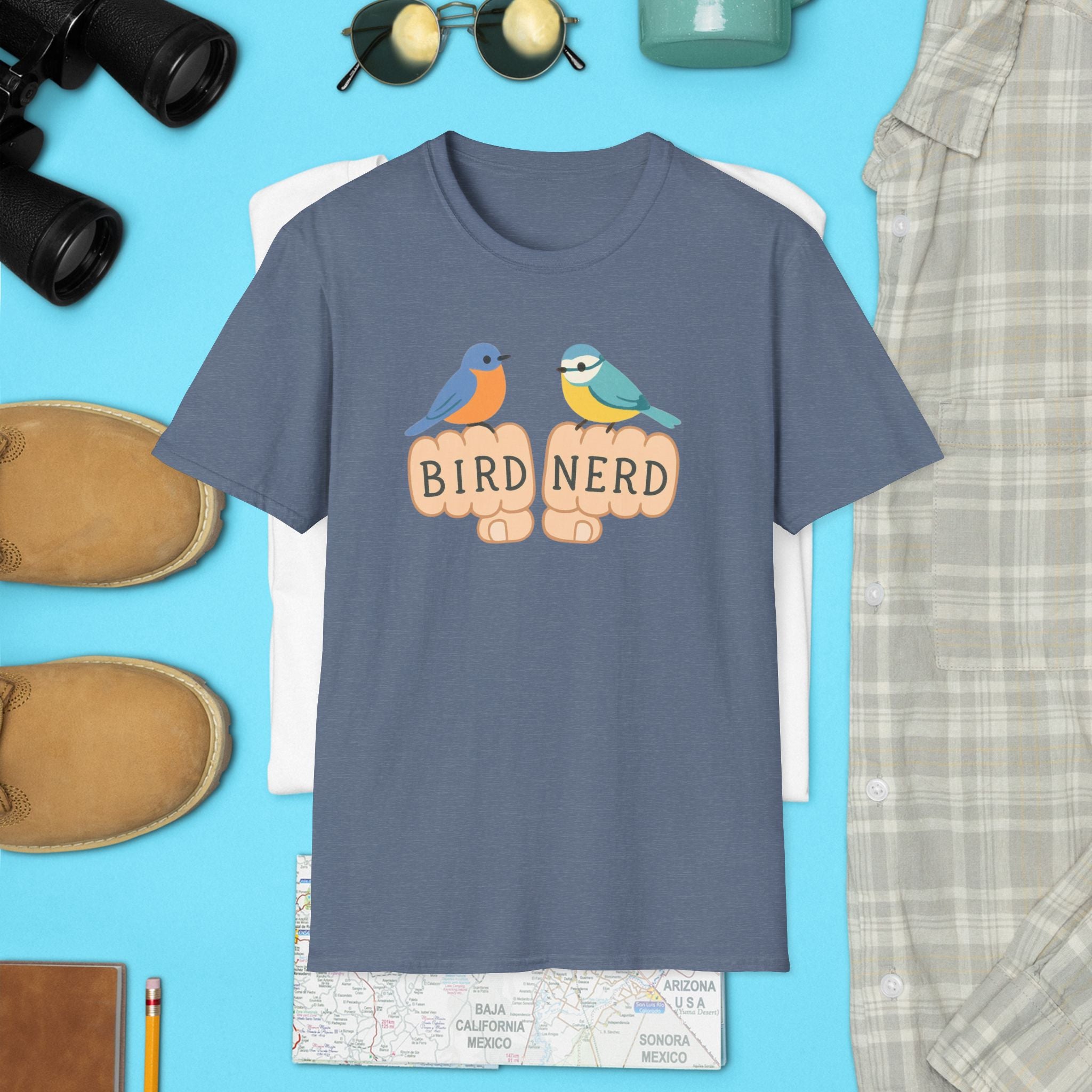 Bird Nerd Unisex Softstyle T-Shirt, Perfect for Bird Lovers, Nature Enthusiasts, Gift for Birdwatchers, Casual Wear,  Apparel bird gift