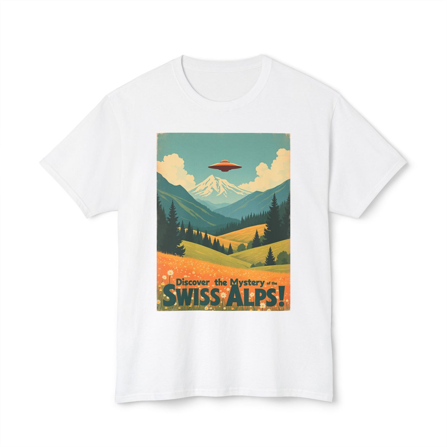 T-Shirt - Swiss Alps Space Travel Adventure Unisex HD Cotton™ Tee