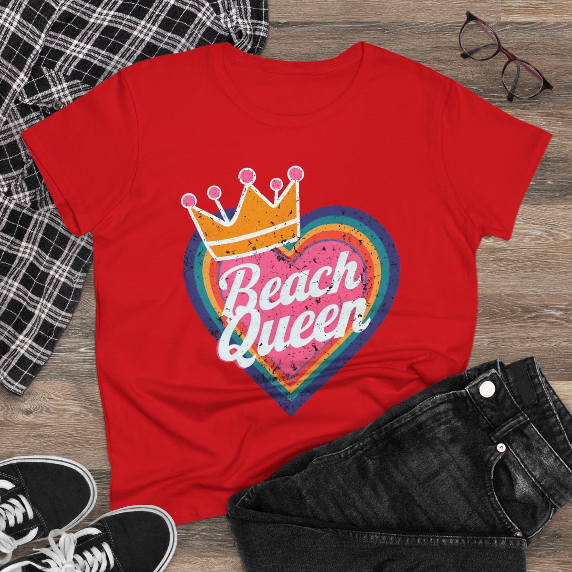 Beach Queen T-Shirt, Summer Vibes Tee, Vacation Shirt, Gift for Beach Lovers, Fun Retro Graphic Tee fun coastal tea for her