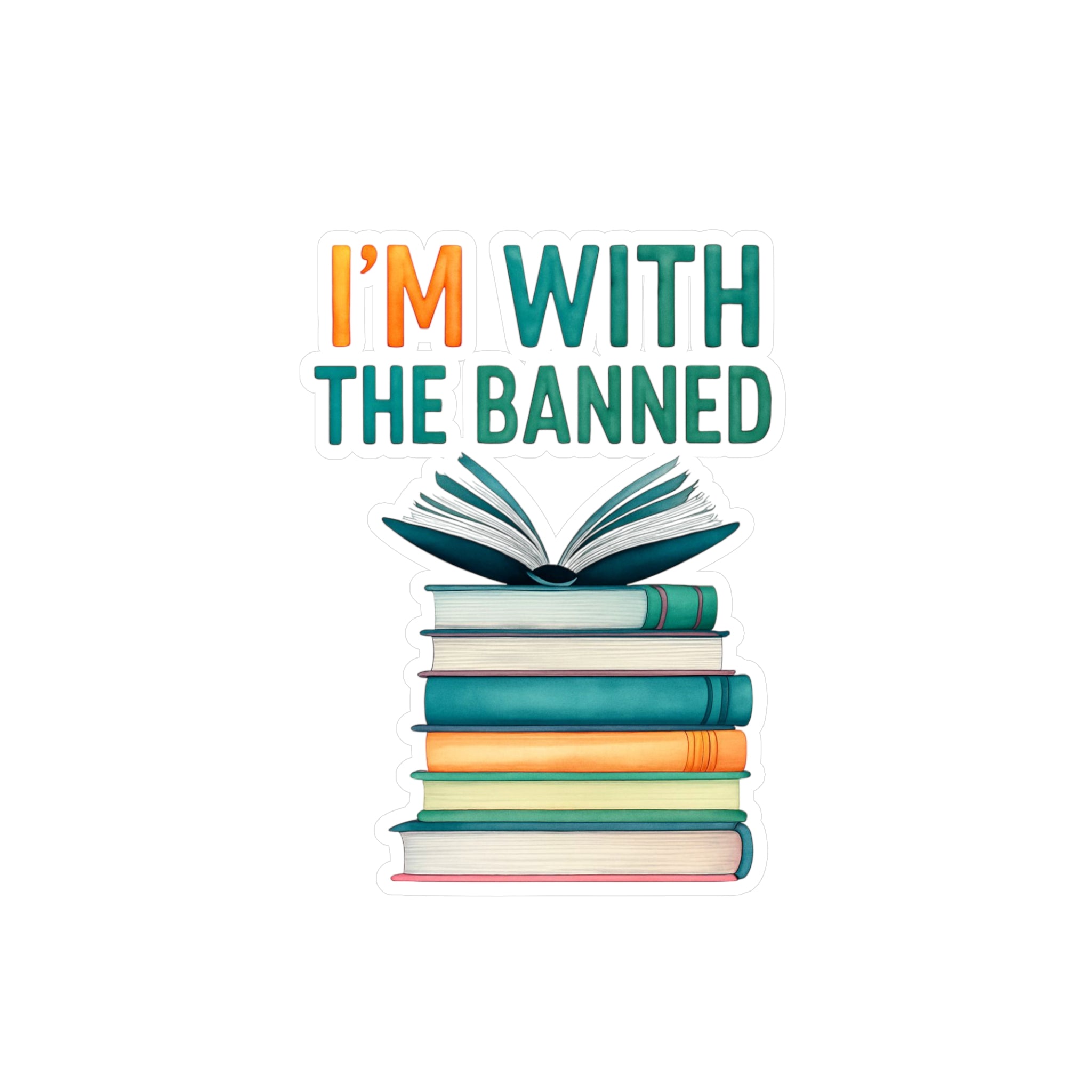 Literary Freedom Vinyl Decal - 'I'M WITH THE BANNED'