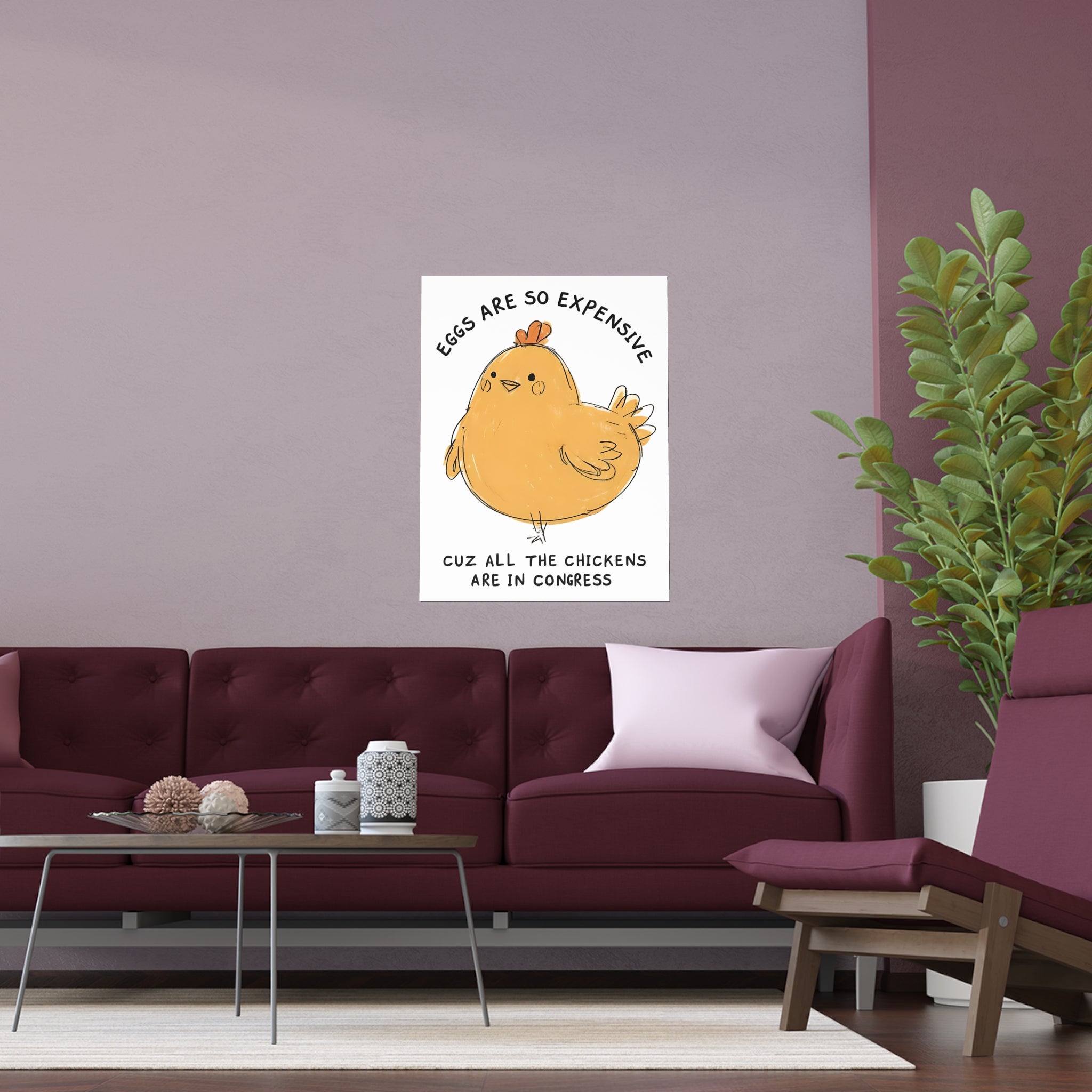 Eggs are Expensive Protest Sign Print, Wall Art, Home Decor, Funny Poster Gift, Indoor Outdoor Art Silk Poster, anti Trump