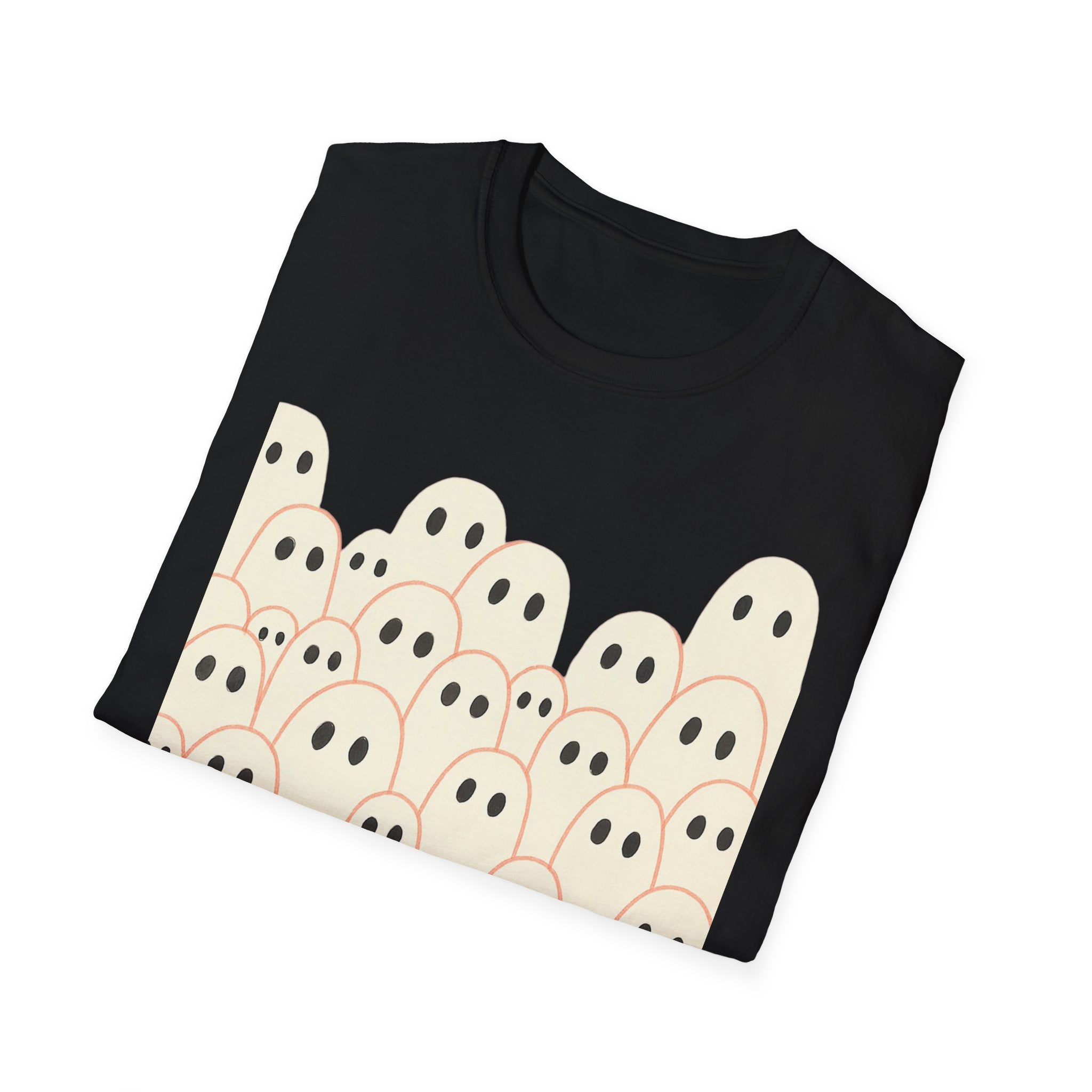 Ghost Spooky Cute Goth Halloween Unisex Softstyle T-Shirt, Halloween Shirt, Ghost Lover Gift, Halloween Costume, Halloween Party Tee, Gothic