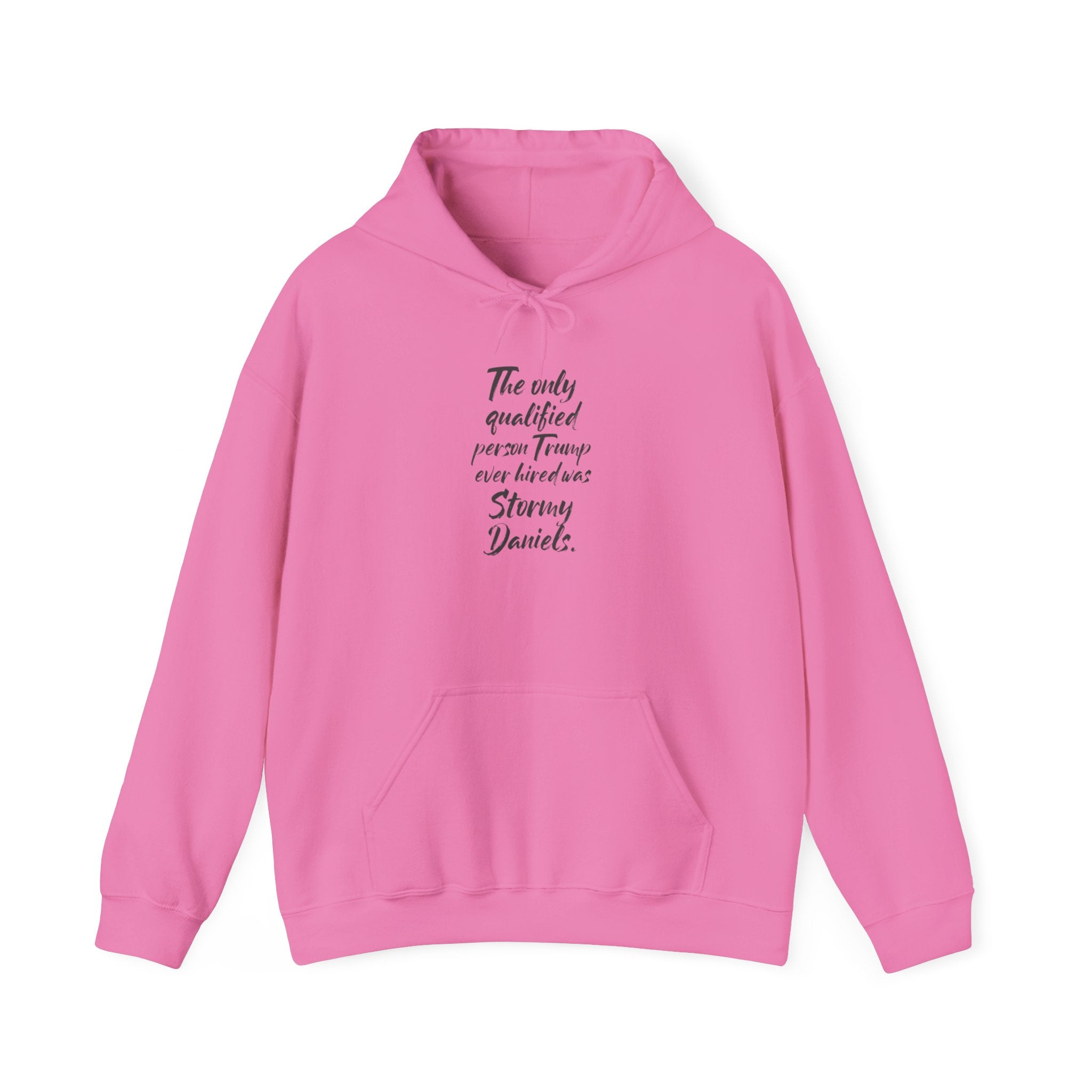 The only qualified person Trump ever hired was Stormy Daniels Unisex Hoodie - Activist Protest Sweatshirt, Political Statement Pullover