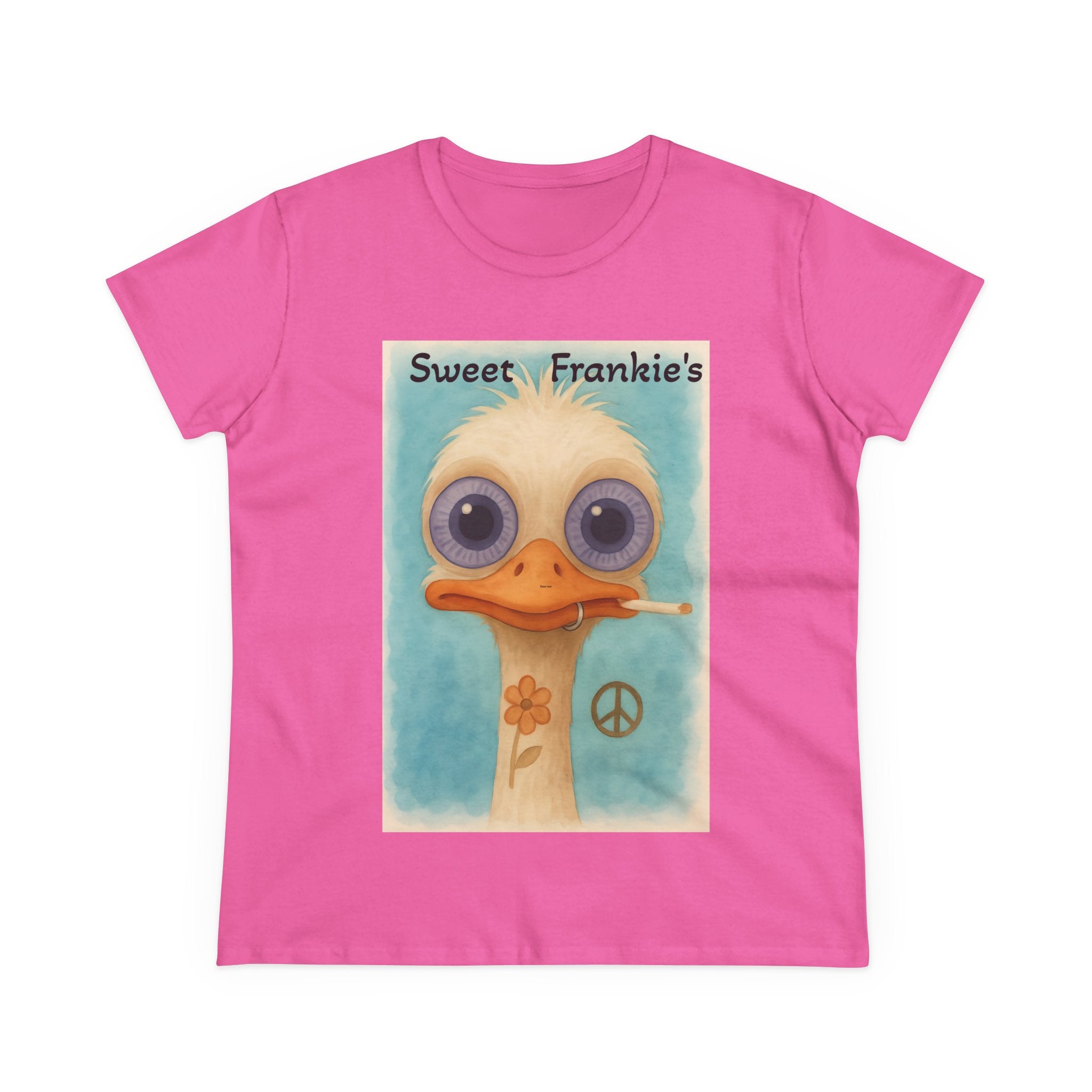 T-Shirt, Sweet Frankies Ostrich Graphic Tee, Funny Tee, Women's Graphic Shirt, Gift for Her, Women's Cotton Shirt social justice wear