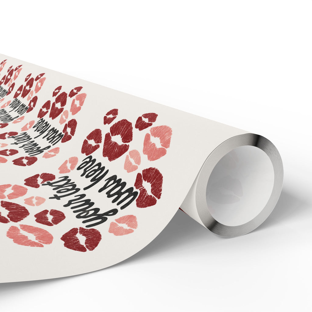 Personalized Any Name Kiss Print Wrapping Paper - Romantic Gift Wrap for Valentine's Day & Special Occasions grandparents aunts gifts for him