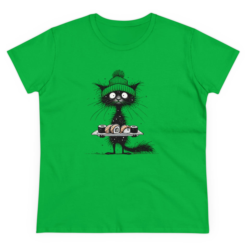 Sushi Cat Tee, Cute Cat Shirt, Funny Animal T-Shirt, Women's Graphic Tee, Kawaii Cat Top, Japanese Food Lover Gift