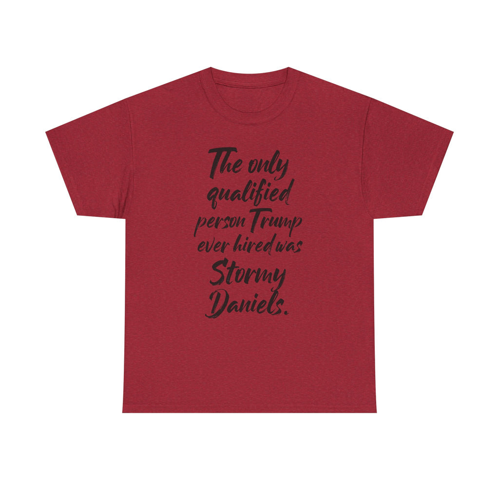 The only qualified person Trump ever hired was Stormy Daniels Anti-Trump Tee, Activist Apparel, Resist Clothing, Protest Shirt