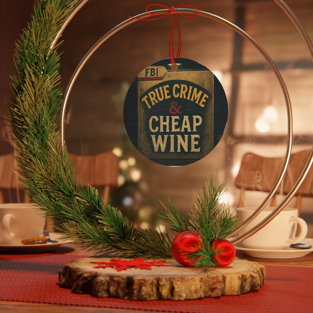 Metal Ornament - True Crime & Cheap Wine Design