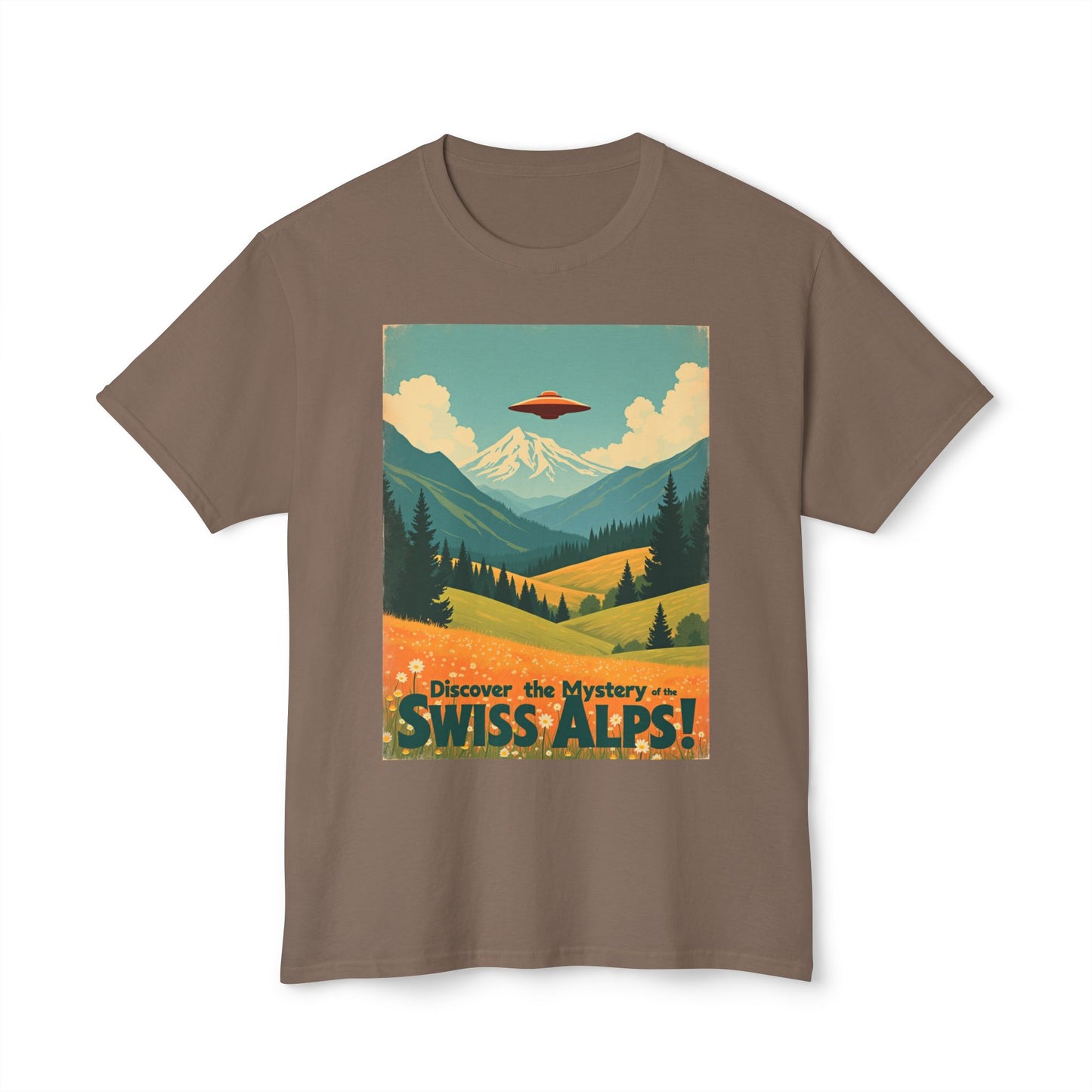 T-Shirt - Swiss Alps Space Travel Adventure Unisex HD Cotton™ Tee