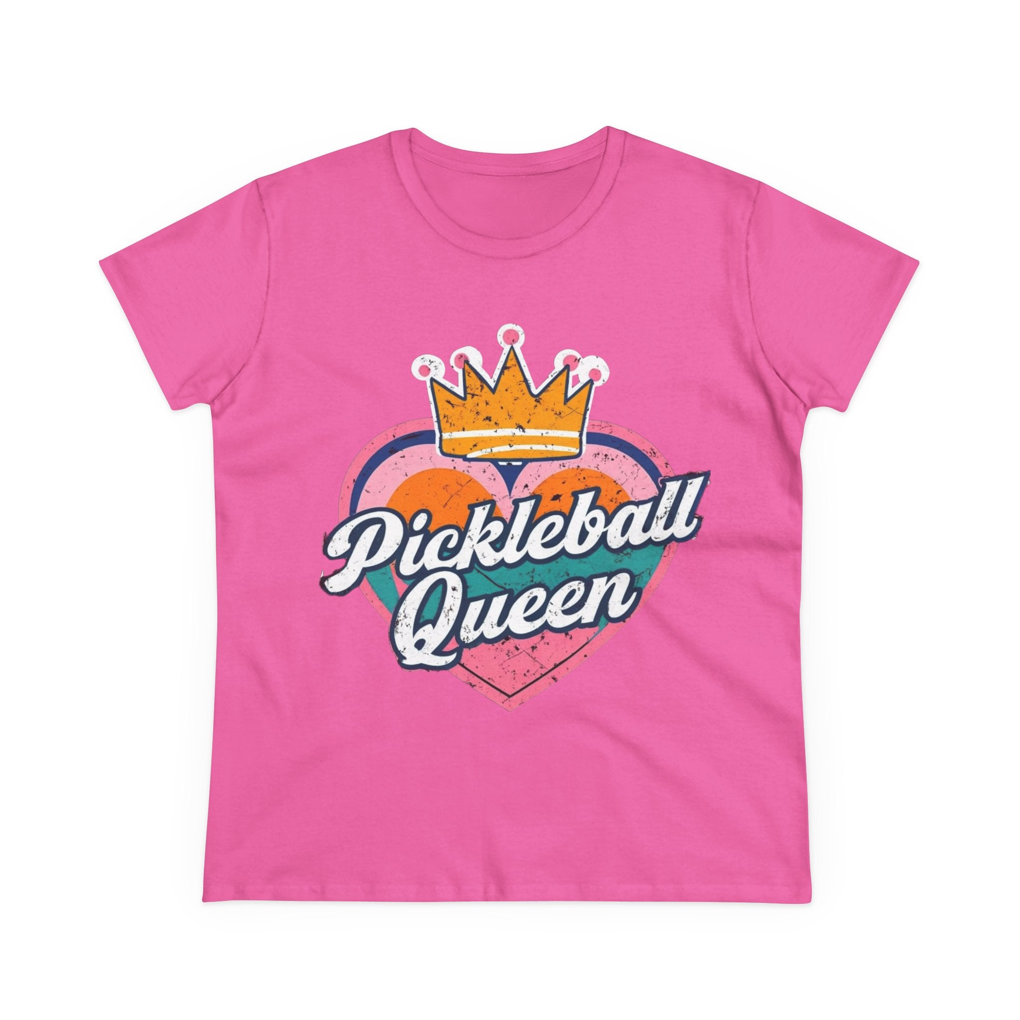 Pickleball Queen Cotton Tee - Perfect for Sports Lovers, Gifts for Her, Summer Fun, Activewear, Casual Style crown paddle queen