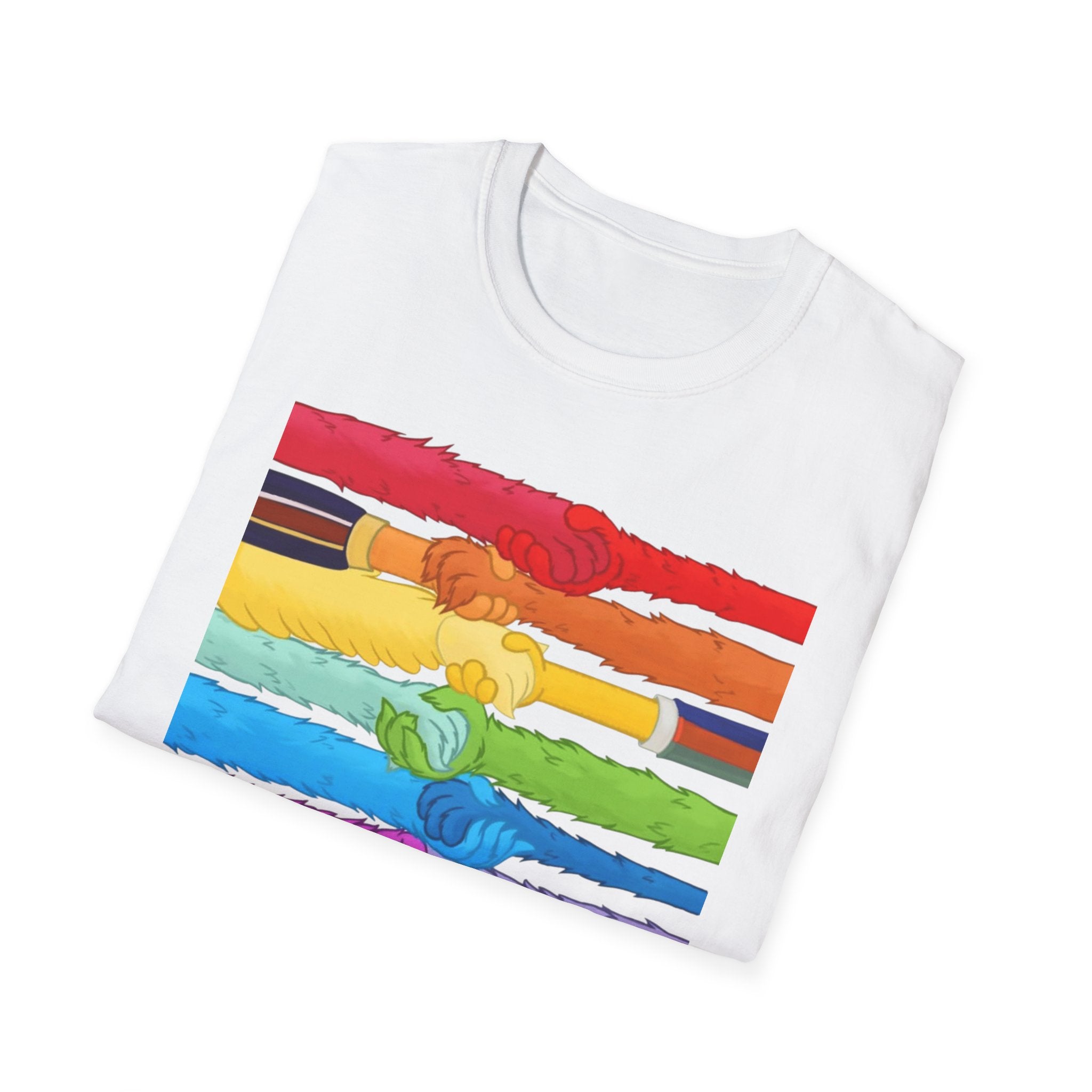 Pride Unity T-Shirt, Unisex Graphic Tee, LGBTQ+ Pride Shirt, Colorful Equality Apparel, Rainbow Friendship Tee, Support & Celebrate
