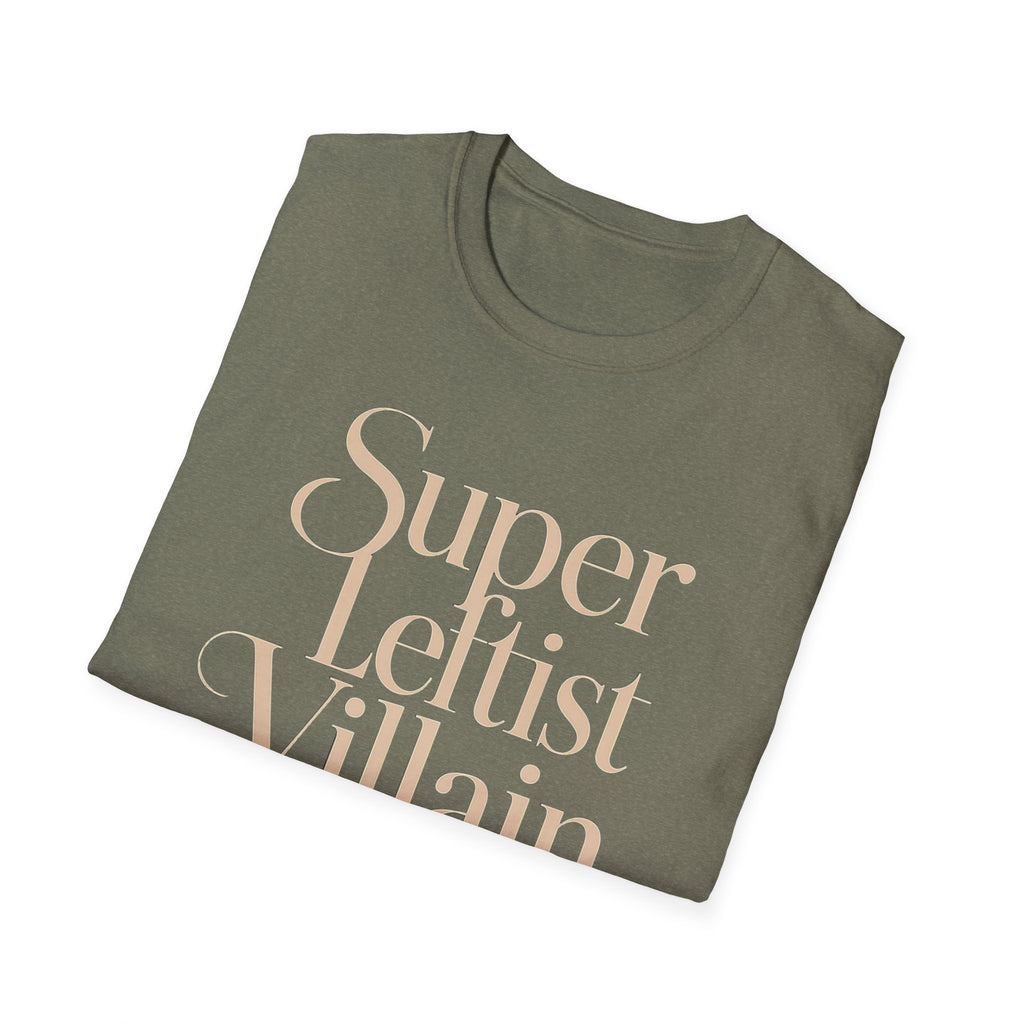 Super Leftist Villain Softstyle T-Shirt, Anti Trump Activist Shirt, Political Streetwear, Leftist Peace Love Tee, Social Justice Gift