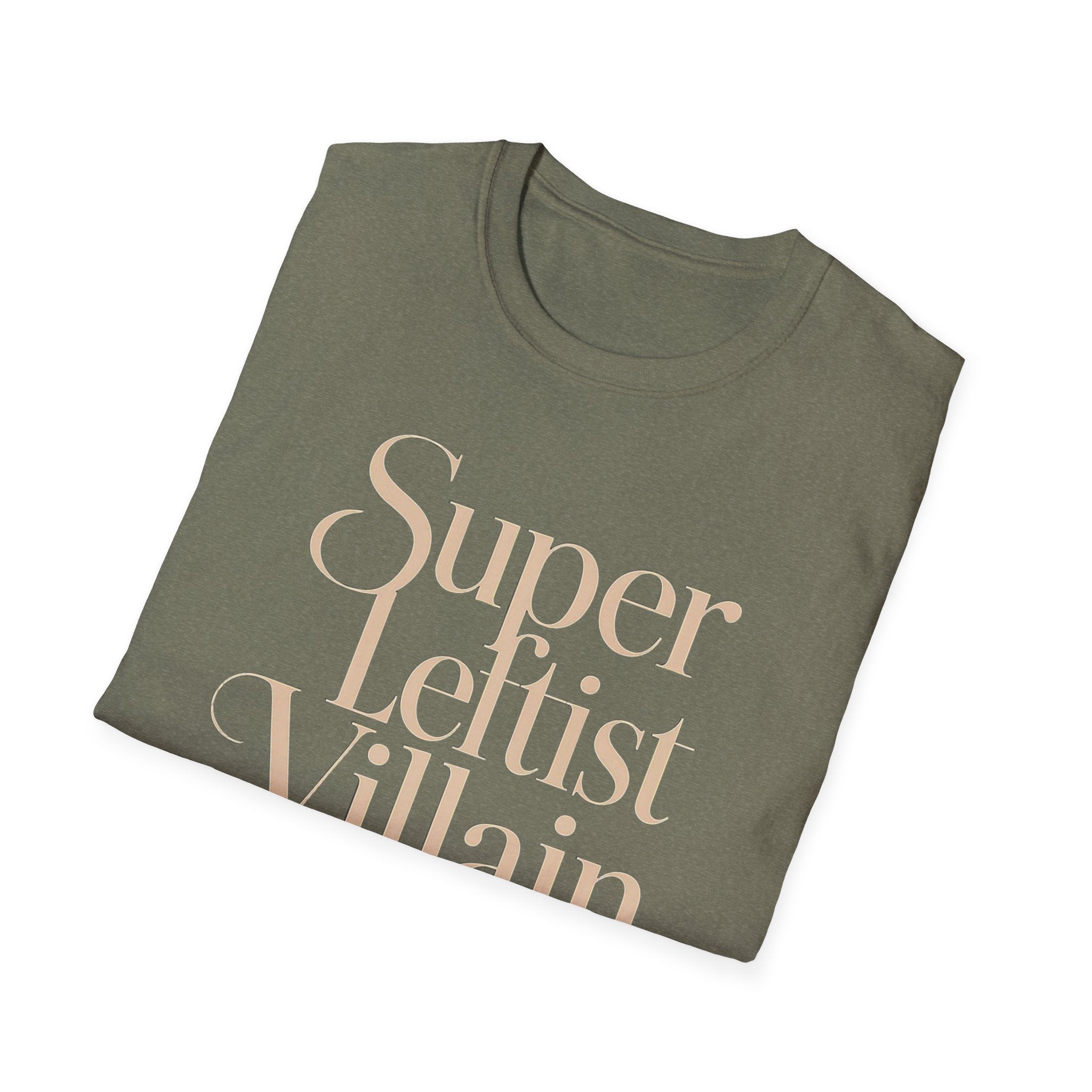 Super Leftist Villain Softstyle T-Shirt, Anti Trump Activist Shirt, Political Streetwear, Leftist Peace Love Tee, Social Justice Gift