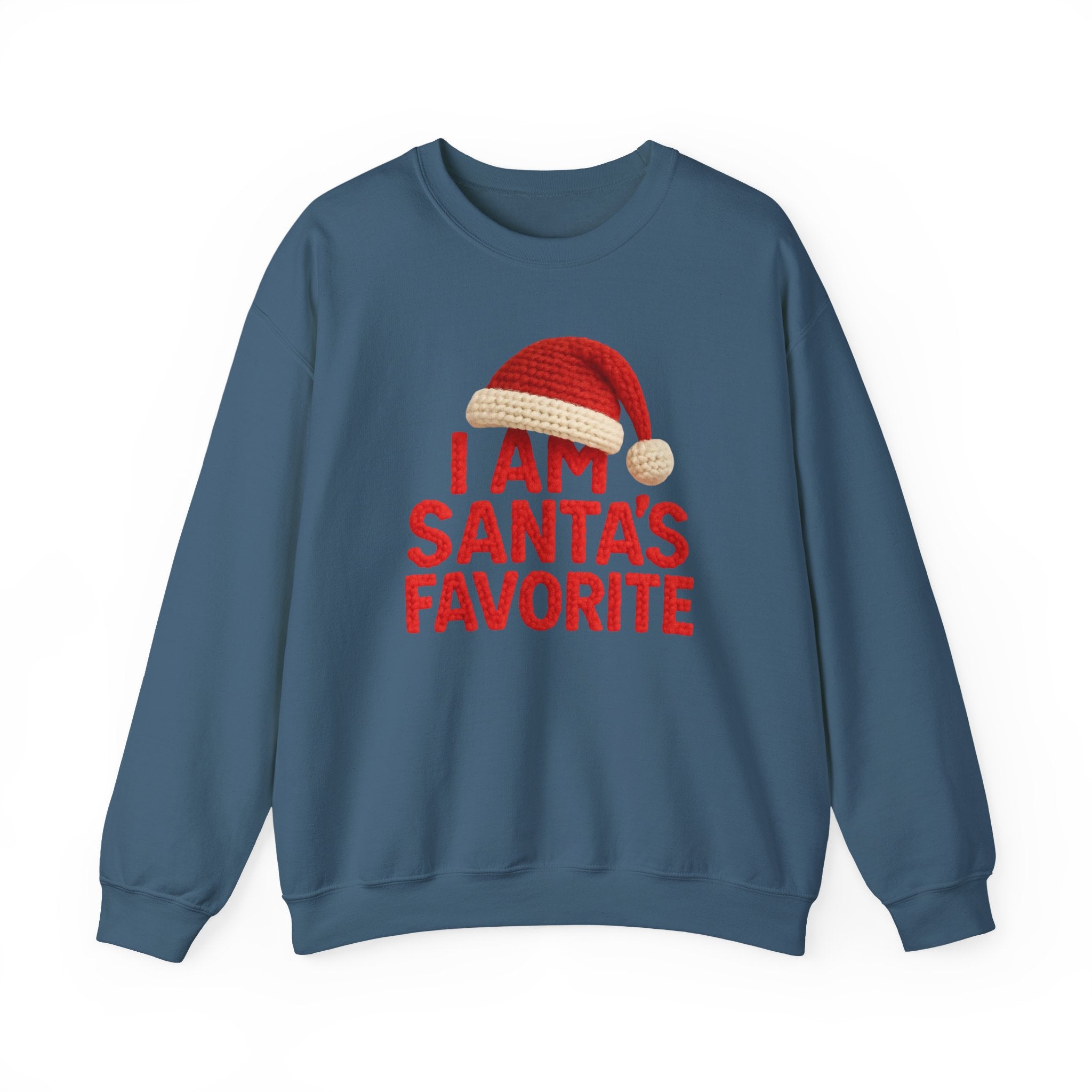 Christmas Sweatshirt - "I Am Santa's Favorite" Festive Crewneck printed