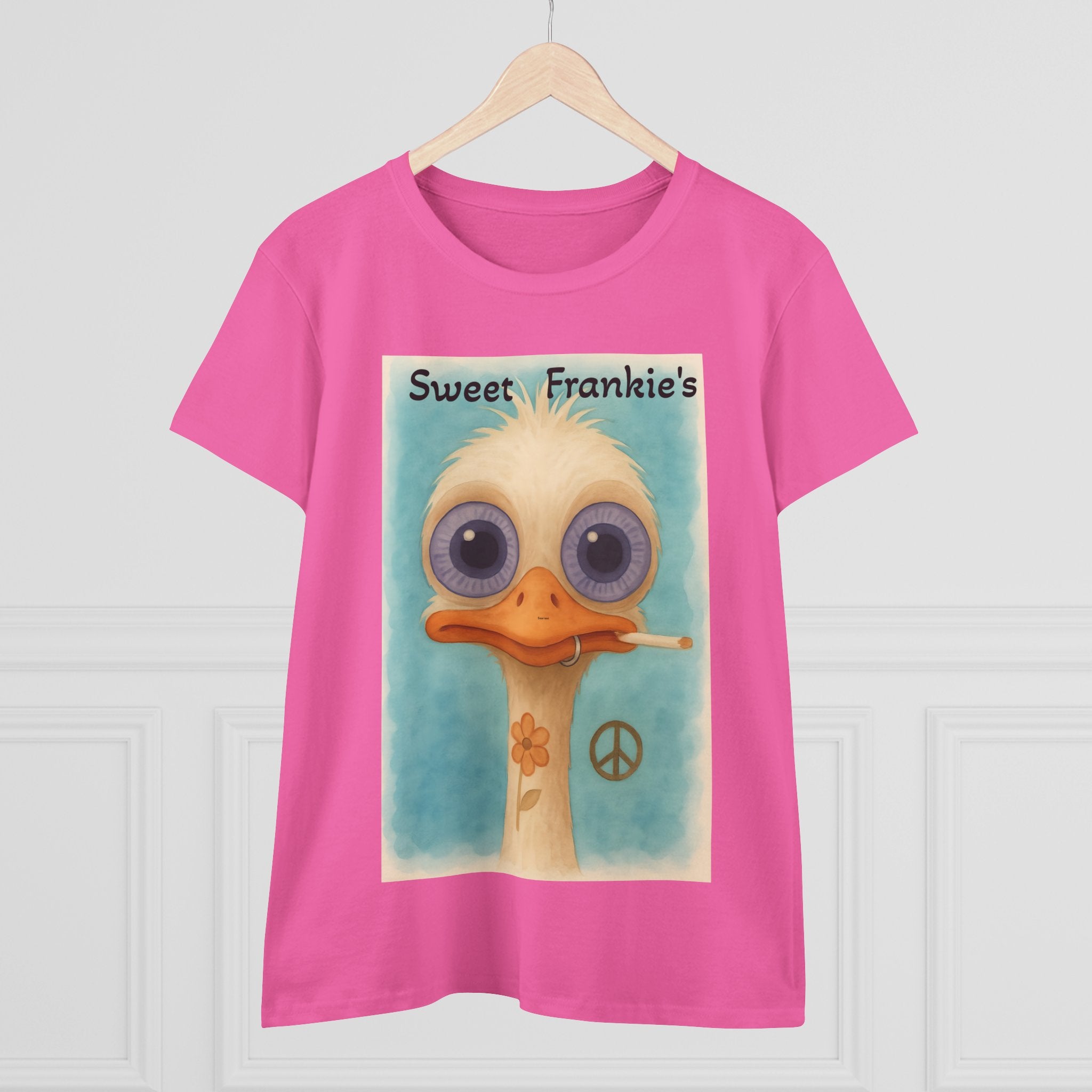 T-Shirt, Sweet Frankies Ostrich Graphic Tee, Funny Tee, Women's Graphic Shirt, Gift for Her, Women's Cotton Shirt social justice wear