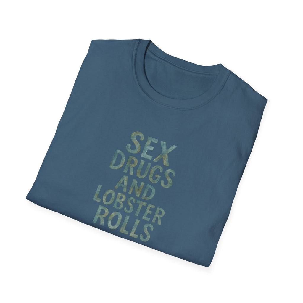 Seafood Love Her Gift Unisex Softstyle T-Shirt, Lobster Roll Tee, Beach Lover Shirt, Summertime Apparel, Funny Foodie Top