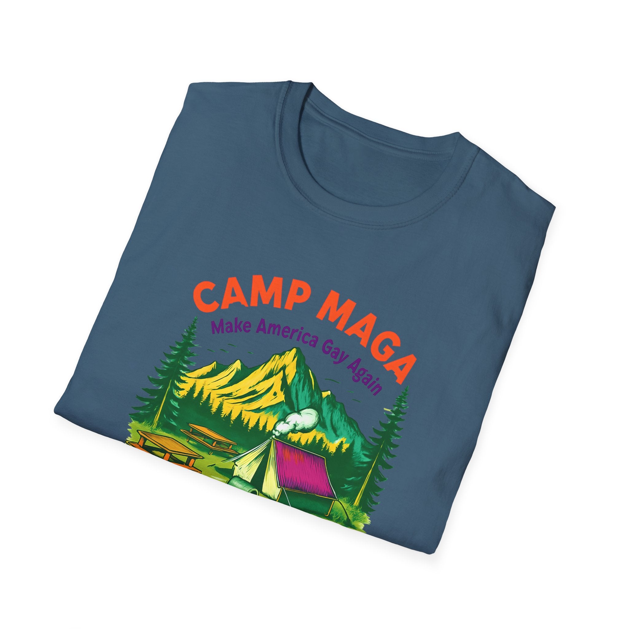 Camp MAGA Unisex make America gay again carnival Softstyle T-Shirt - Make America Gay Again, LGBTQ Pride Shirt, Camping Tee, Gift for [...]