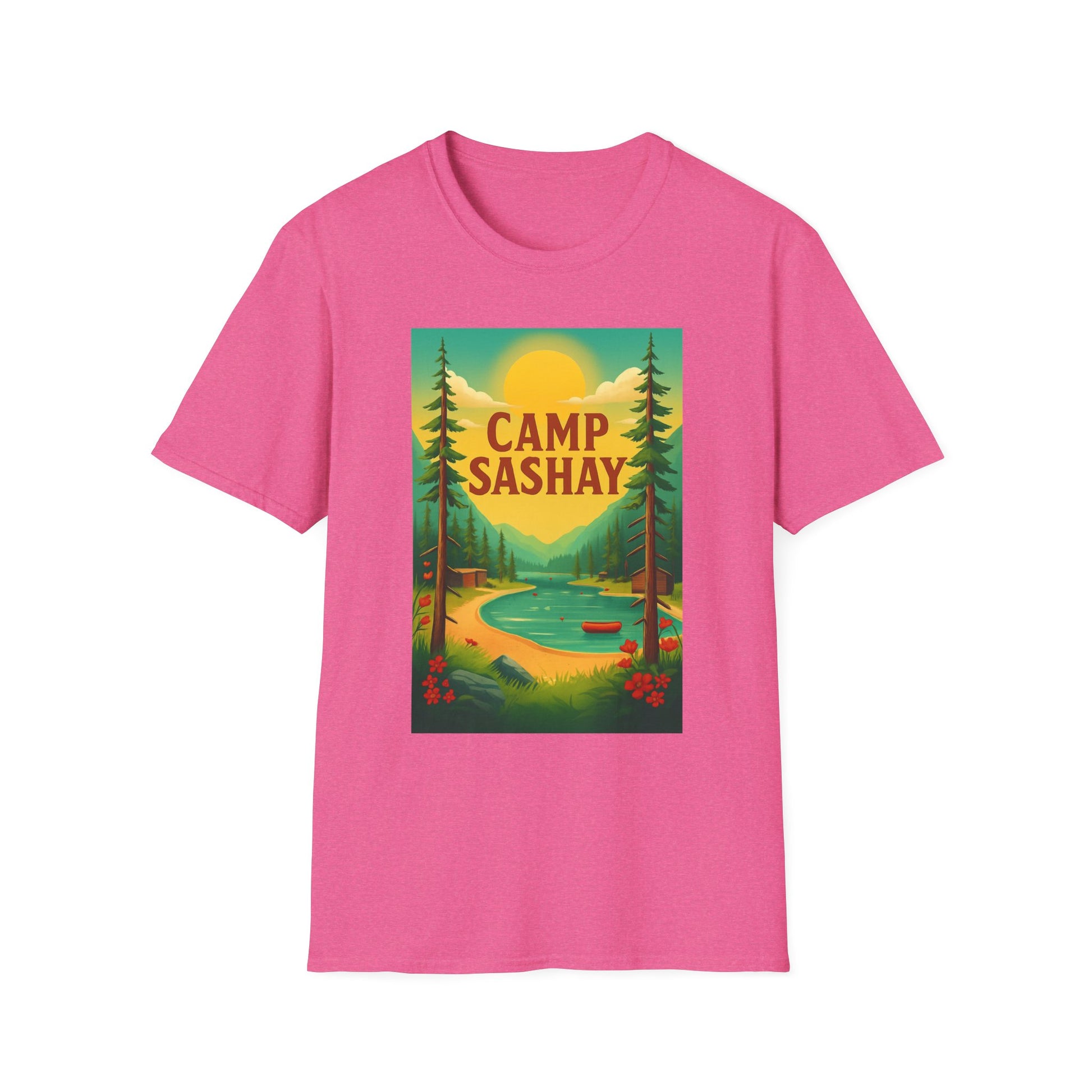 Camp Sashay carnival Unisex Softstyle T-Shirt, Vintage Camping Tee, Outdoor Adventure Shirt, Summer Vibes T-Shirt, Gift for Nature Lovers