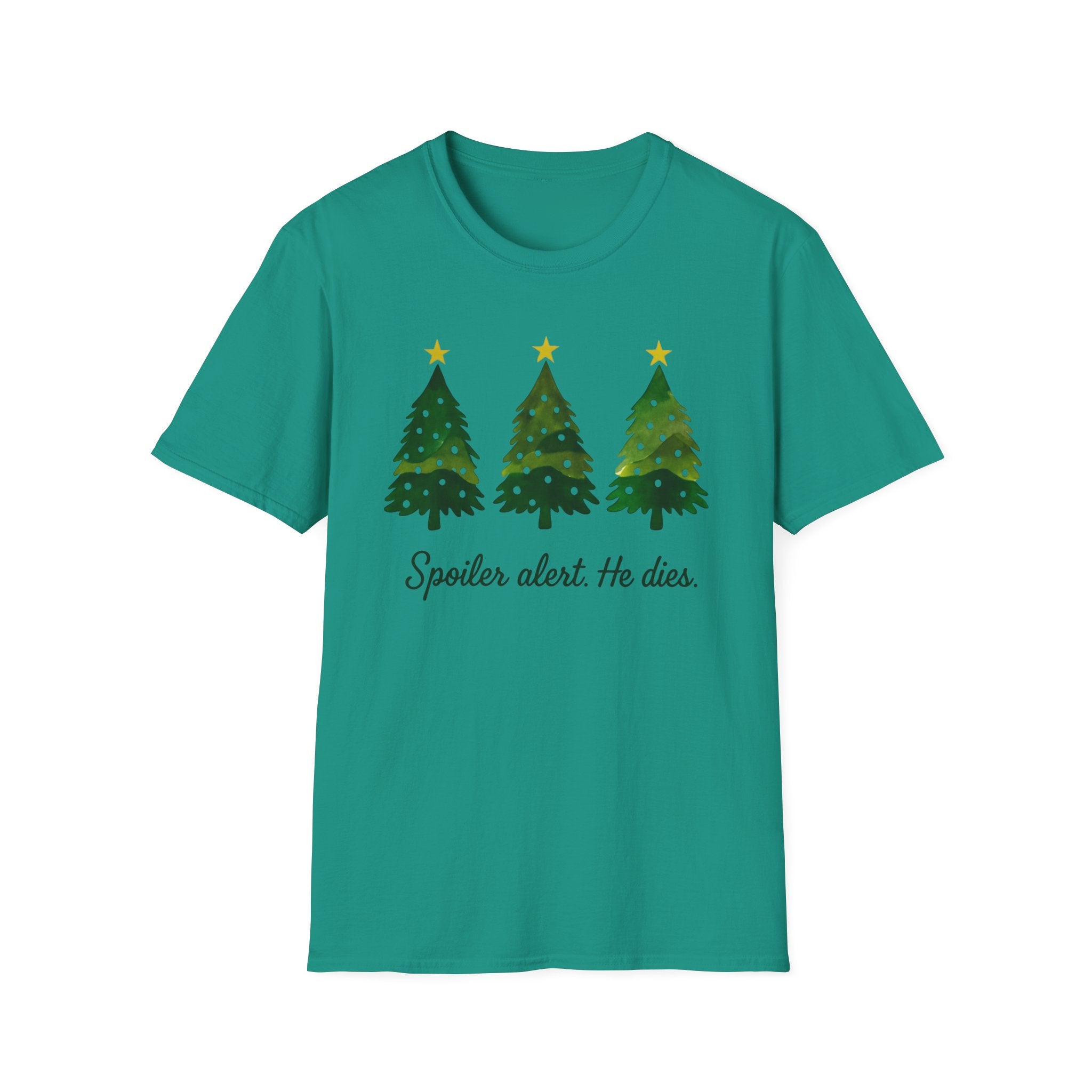 Spoiler Alert. He dies. Funny Jesus Christmas Tree T-Shirt