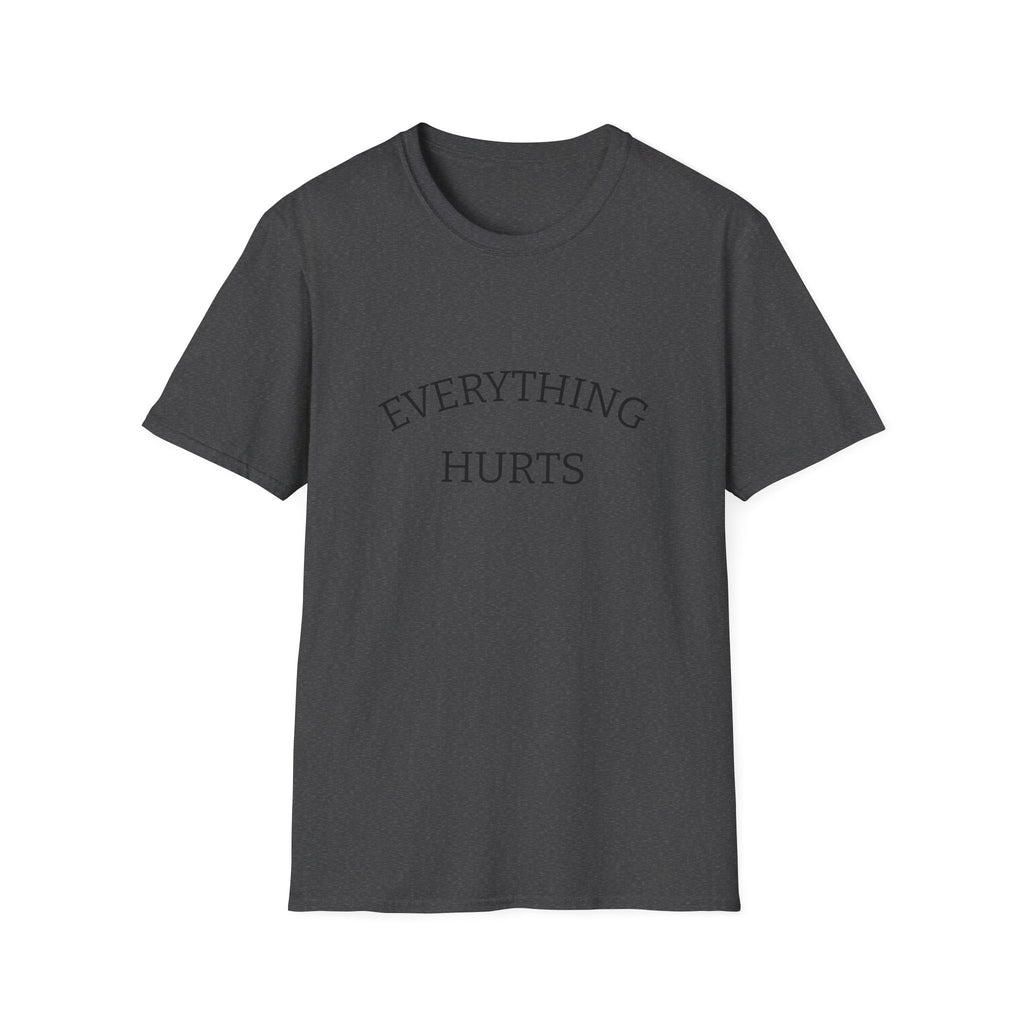 Everything Hurts Funny Workout Fitness gym Unisex Softstyle T-Shirt, Retirement Gift, Getting Old, Fitness Gift aches and pains