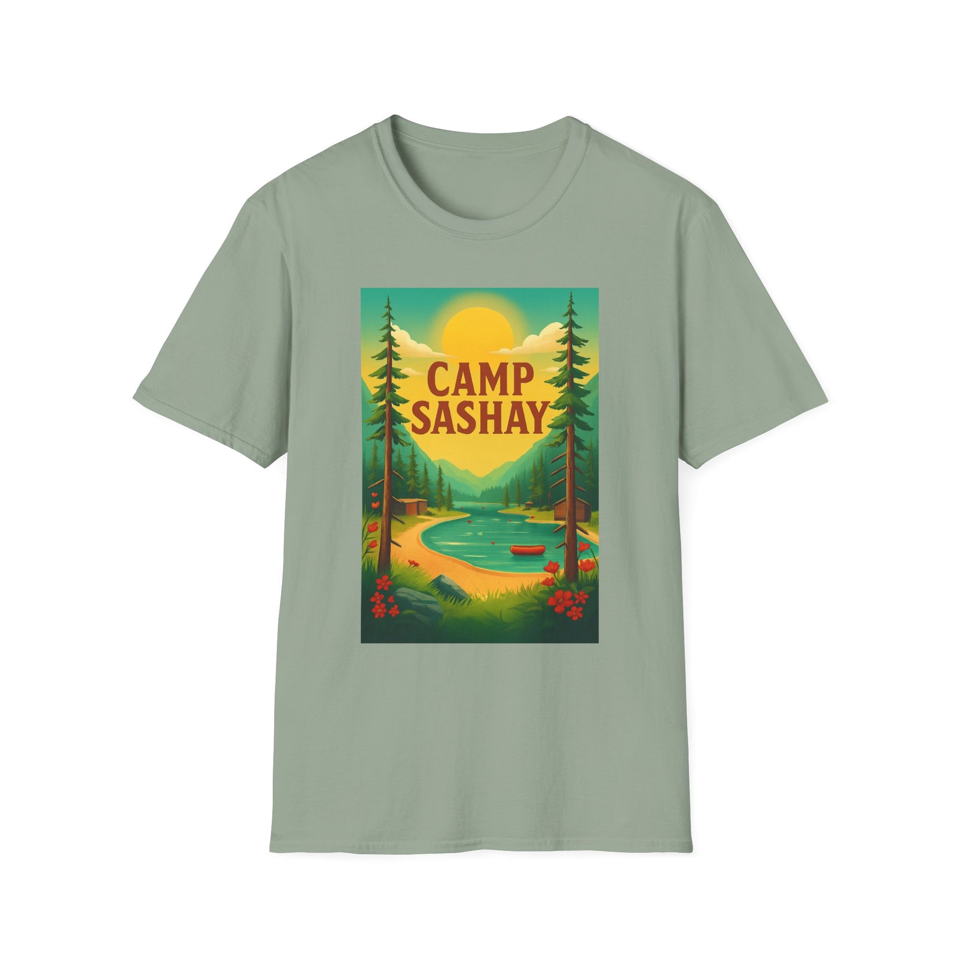 Camp Sashay carnival Unisex Softstyle T-Shirt, Vintage Camping Tee, Outdoor Adventure Shirt, Summer Vibes T-Shirt, Gift for Nature Lovers
