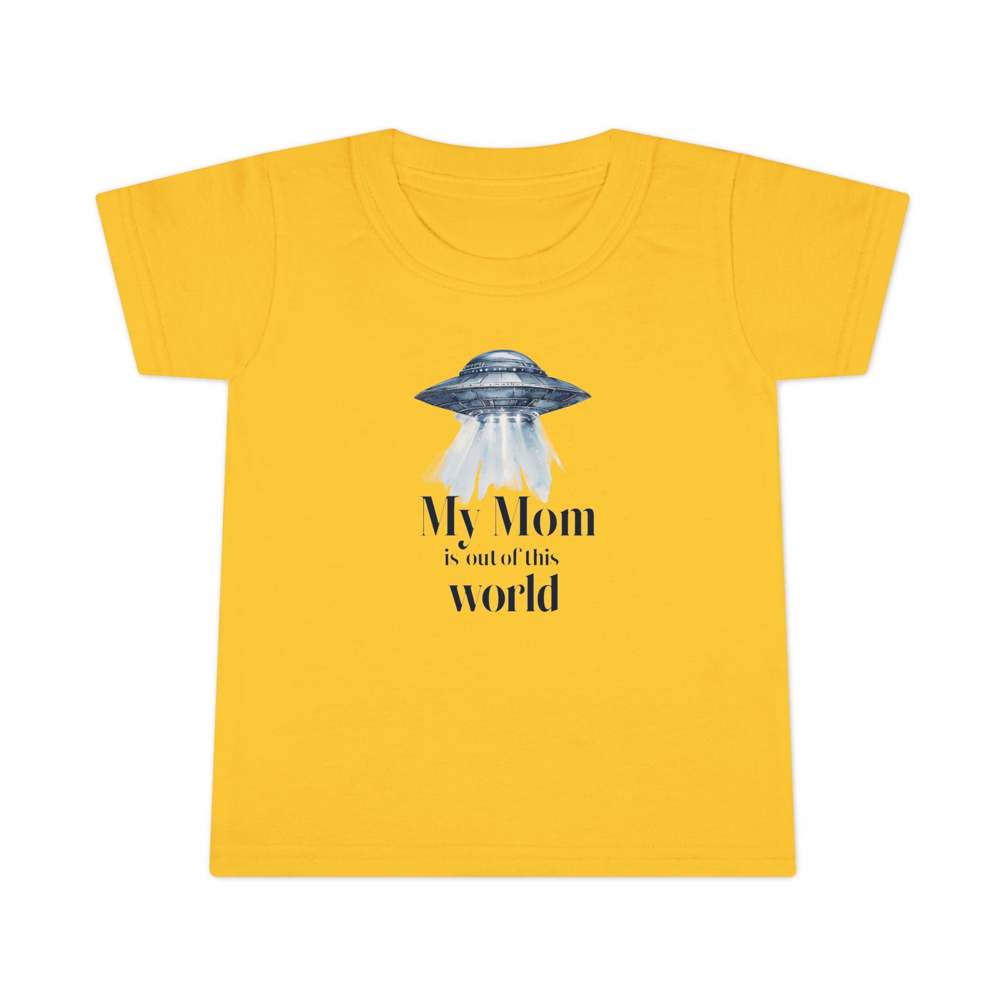 Cute Toddler T-Shirt - "My Mom is out of this world" - Perfect for Moms, Gifts, UFO Lovers, Everyday Wear, Baby Shower