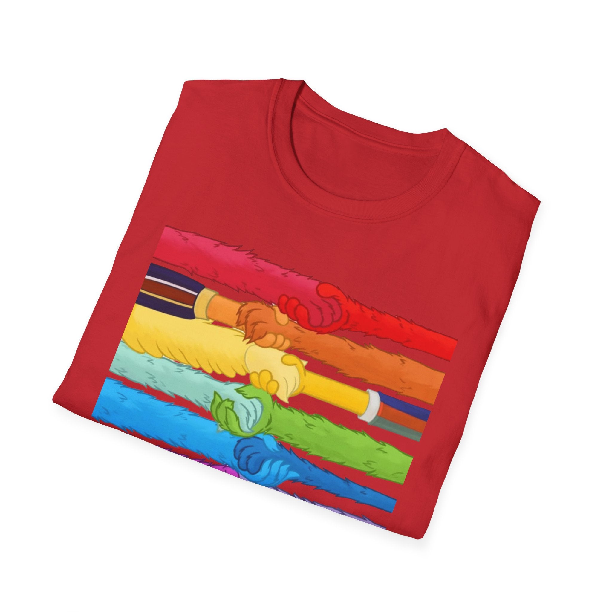 Pride Unity T-Shirt, Unisex Graphic Tee, LGBTQ+ Pride Shirt, Colorful Equality Apparel, Rainbow Friendship Tee, Support & Celebrate
