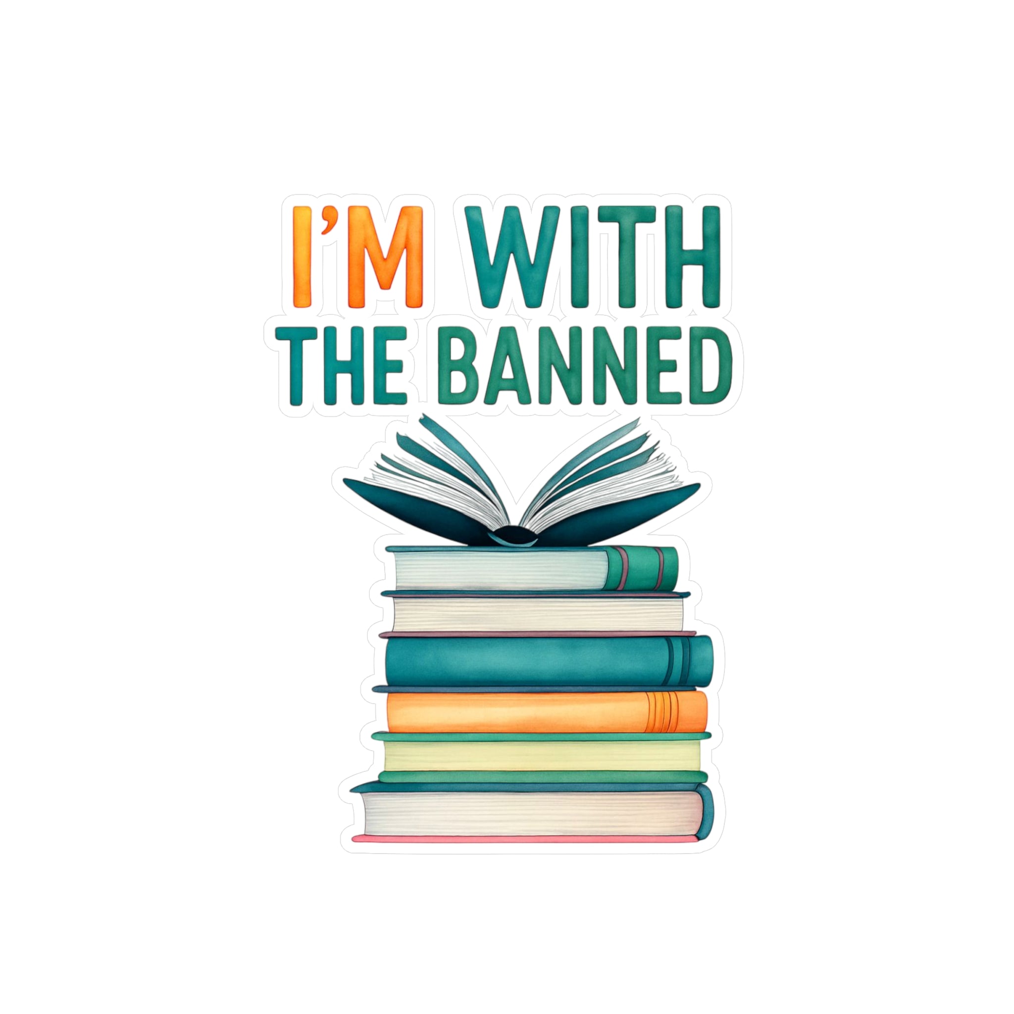 Literary Freedom Vinyl Decal - 'I'M WITH THE BANNED'