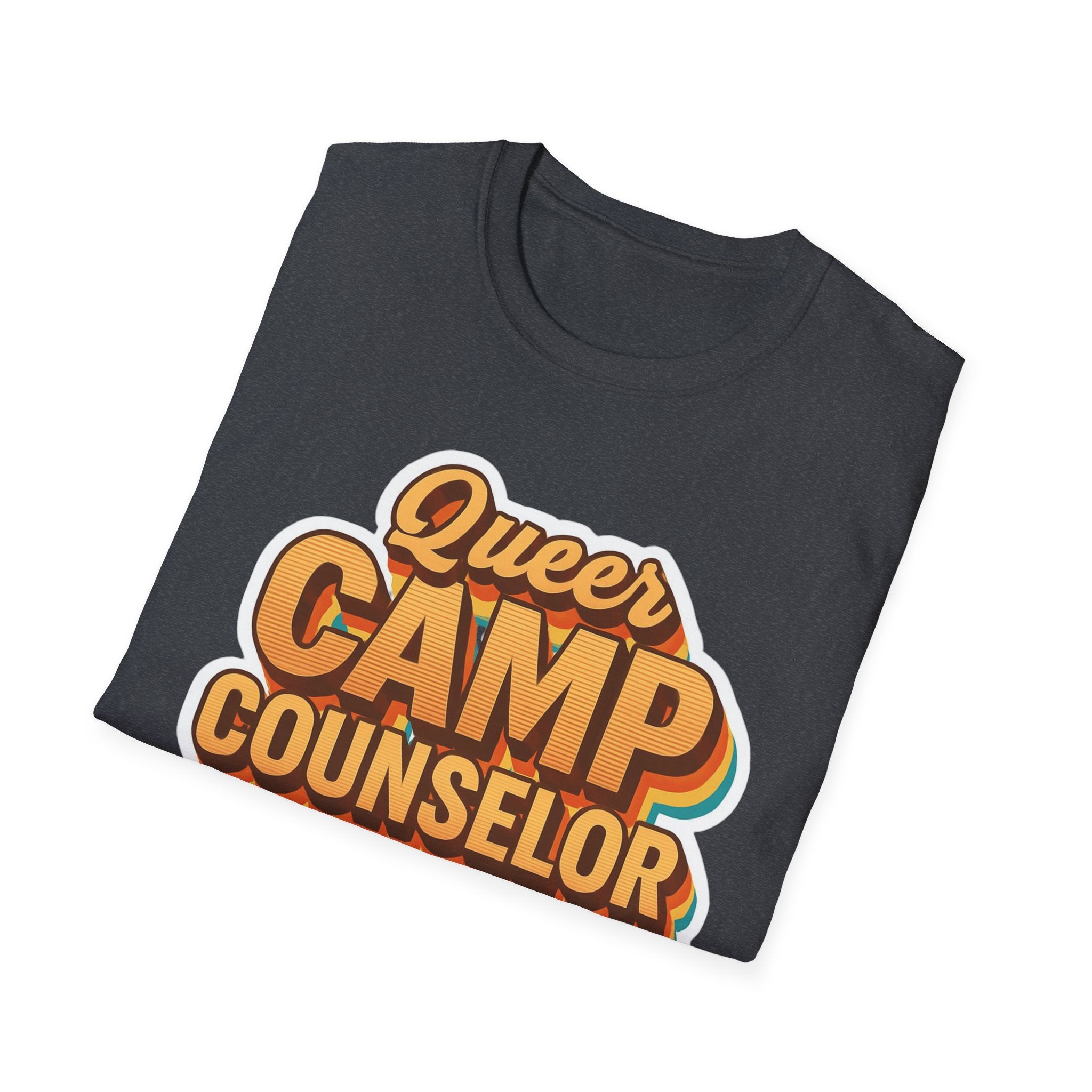 Queer Camp Counselor T-Shirt, LGBTQ Pride Tee, Rainbow Graphic Shirt, Summer Camp Theme Top, Gender Neutral Clothing Ptown carnival