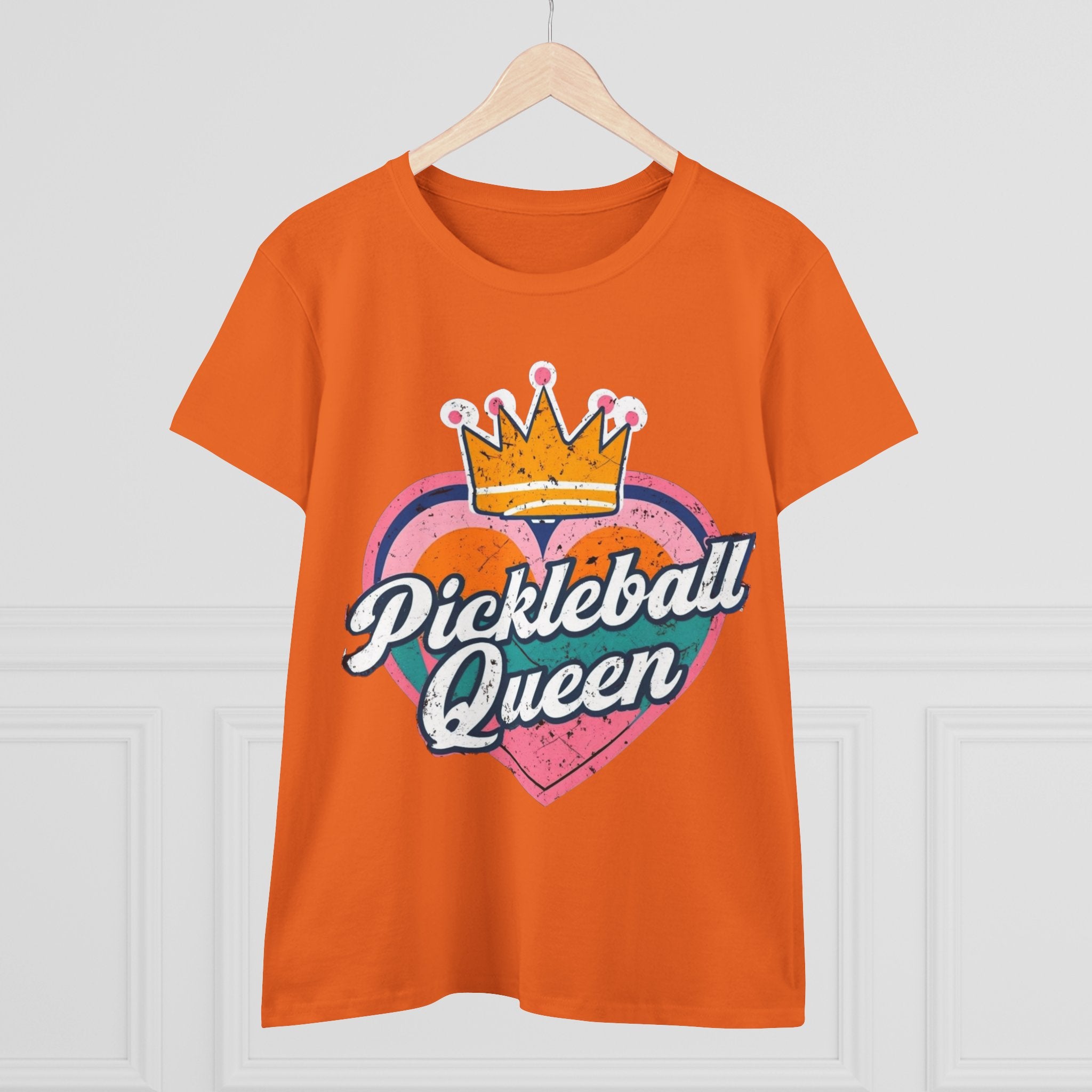 Pickleball Queen Cotton Tee - Perfect for Sports Lovers, Gifts for Her, Summer Fun, Activewear, Casual Style crown paddle queen