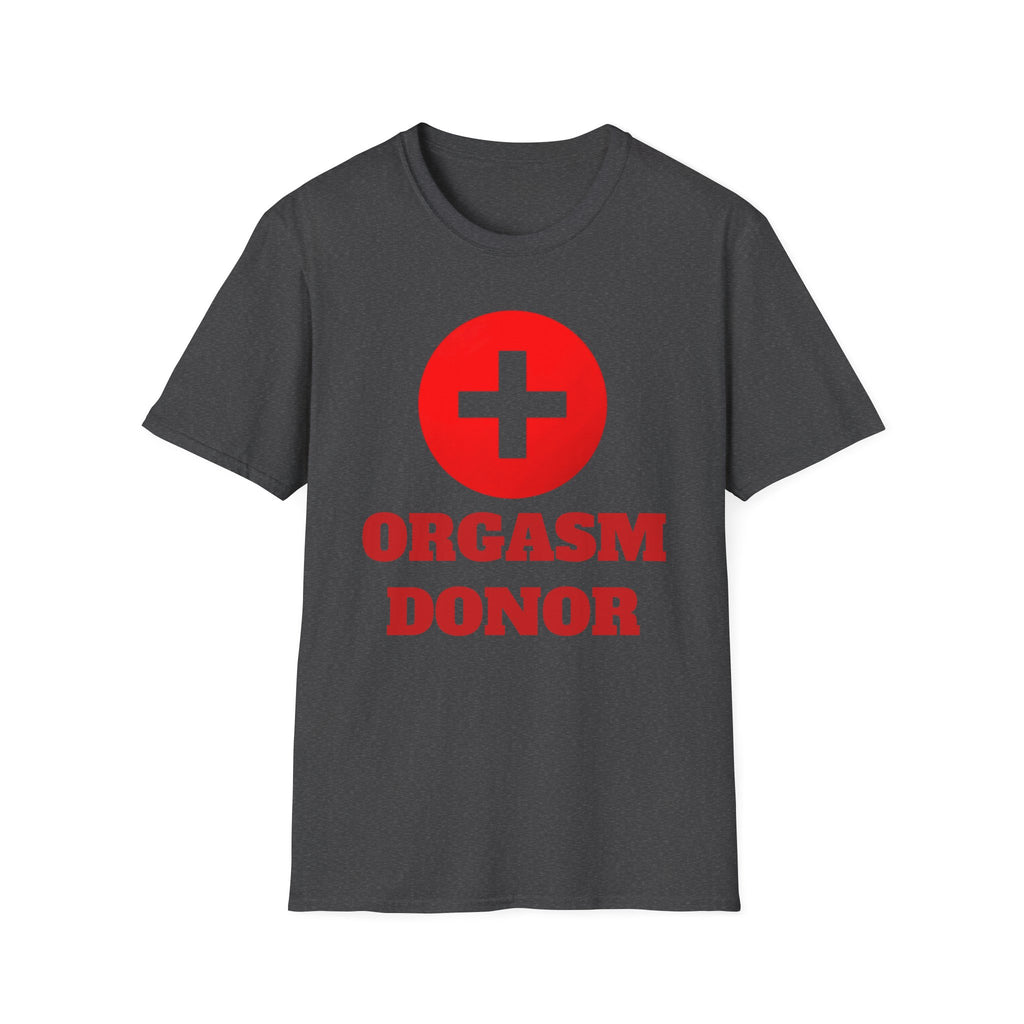 Funny Orgasm Donor Red Cross Unisex T-Shirt, Saving Lives Tee, Humorous Graphic Shirt, Naughty Gag Gift, Hilarious Adult Tee