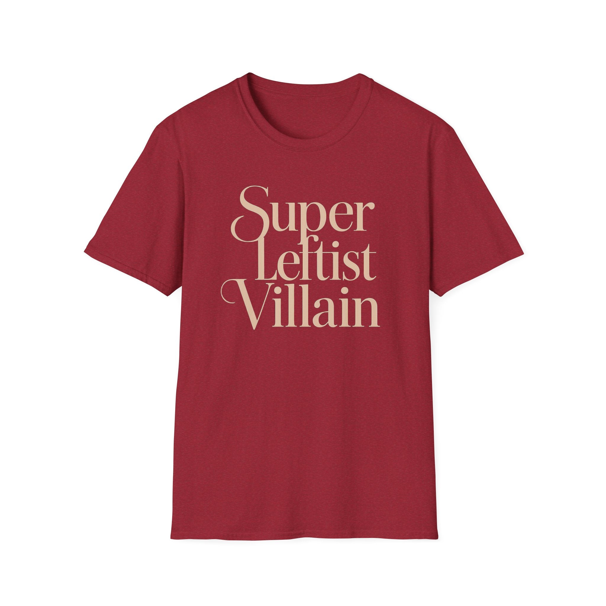 Super Leftist Villain Softstyle T-Shirt, Anti Trump Activist Shirt, Political Streetwear, Leftist Peace Love Tee, Social Justice Gift