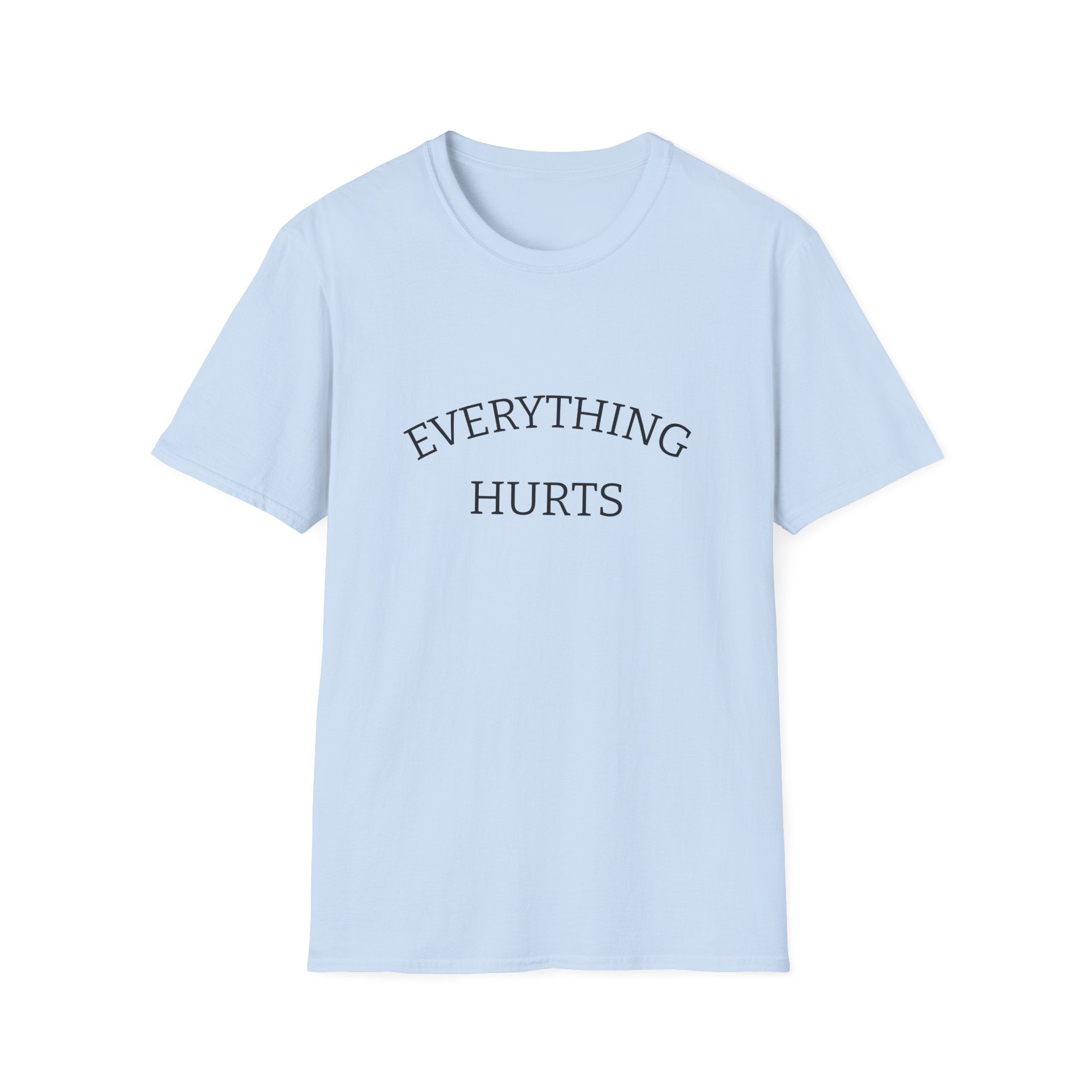 Everything Hurts Funny Workout Fitness gym Unisex Softstyle T-Shirt, Retirement Gift, Getting Old, Fitness Gift aches and pains