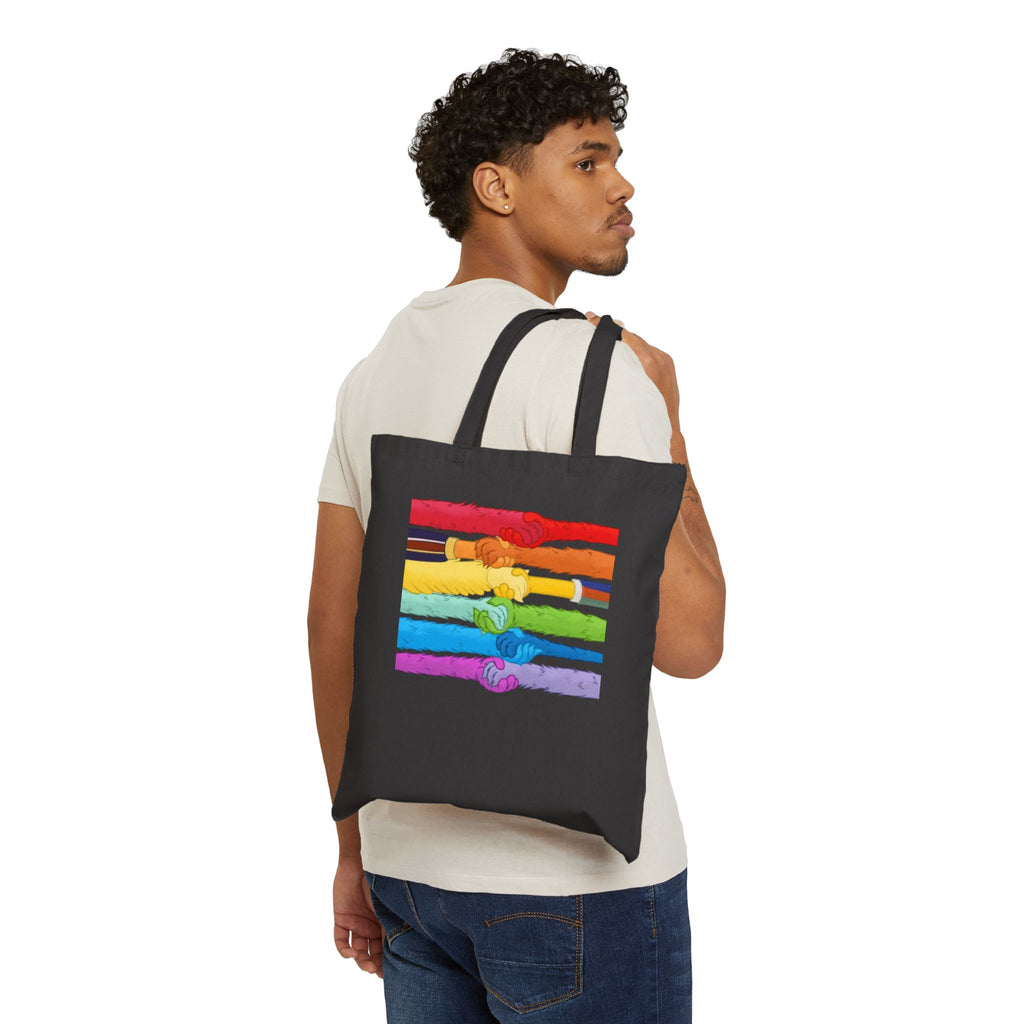 Kindness and diversity matter! Colorful Pride Cotton Tote Bag, Eco-Friendly Shopping Bag, LGBTQ+ Gift, anti trump Canvas Tote