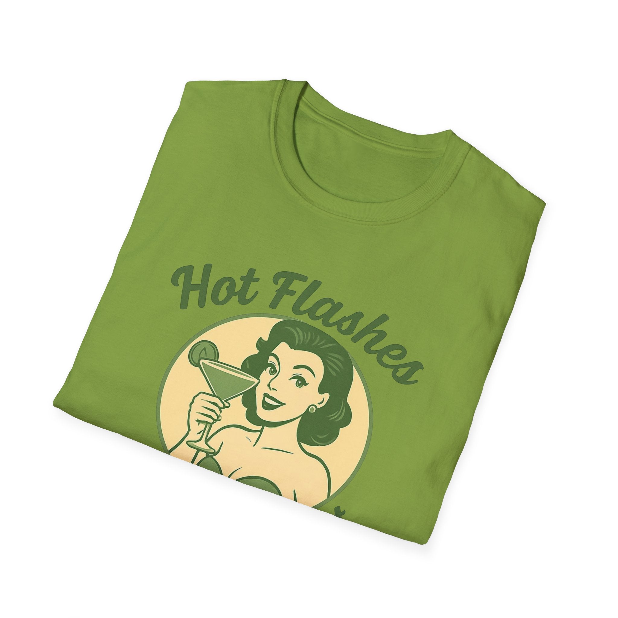 Menopause Life Change Gifts for Her Unisex Softstyle T-Shirt, Hot Flashes Cold Heart, Funny Menopausal Shirt, Gift for Women, Comfortable